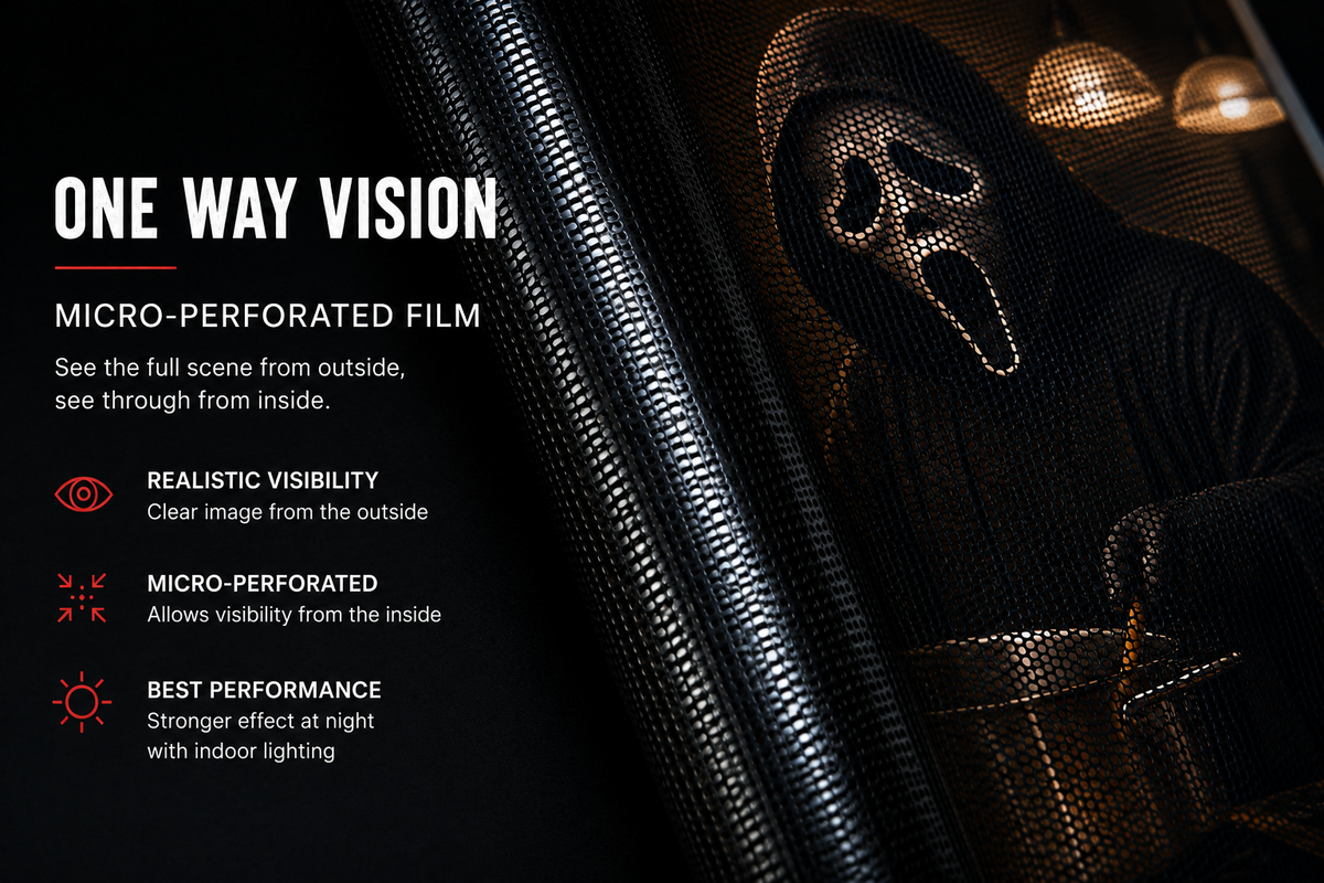 Halloween Horror Window Decal (Ghostface) One Way Vision