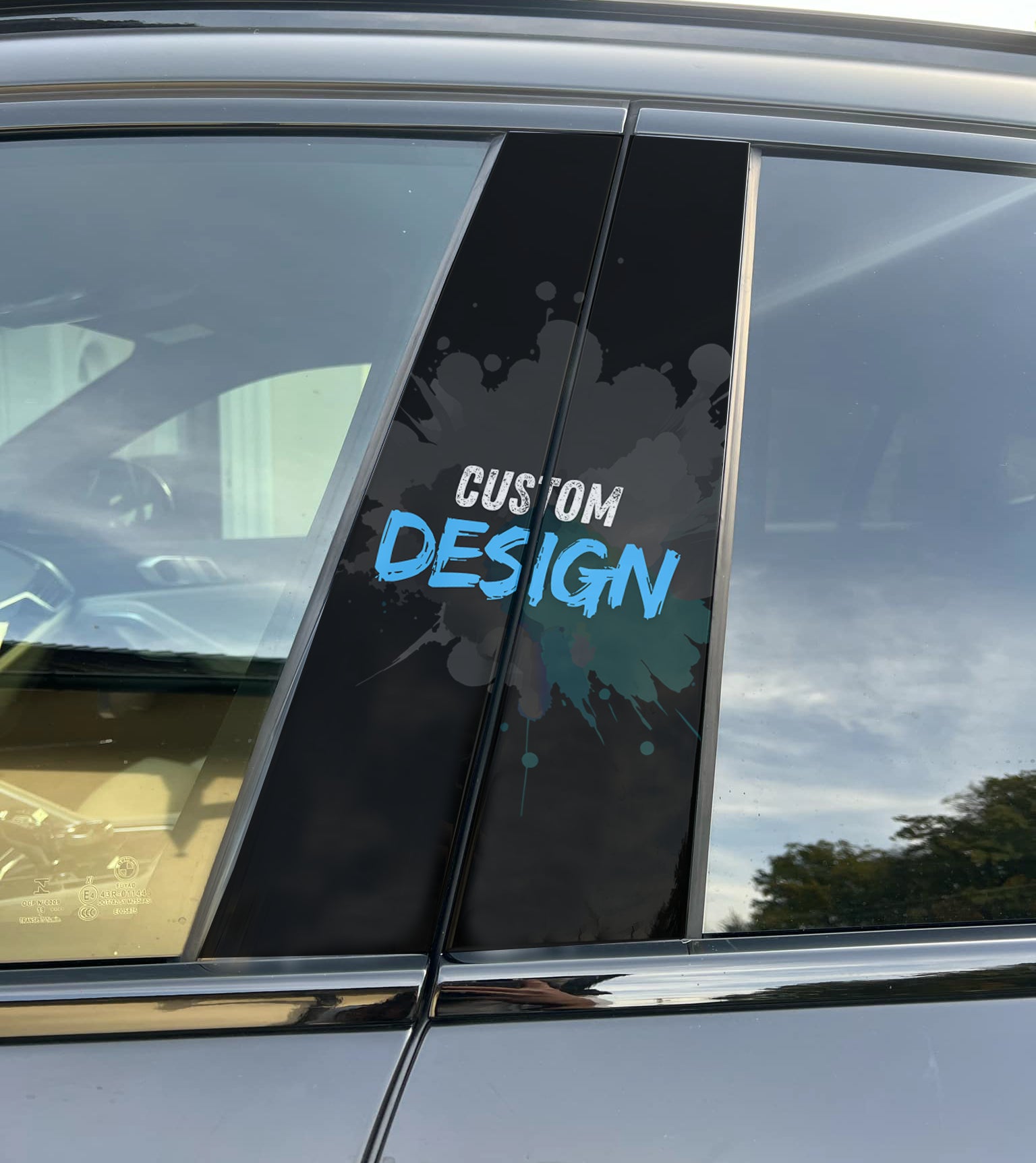 Custom Design Car Pillar Wrap - Premium Vinyl B-Pillar Decal, Custom Fit, Matte or Gloss