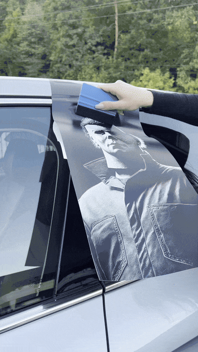 Michael Myers Car Pillar Wrap - Premium Vinyl B-Pillar Decal, Custom Fit, Matte or Gloss