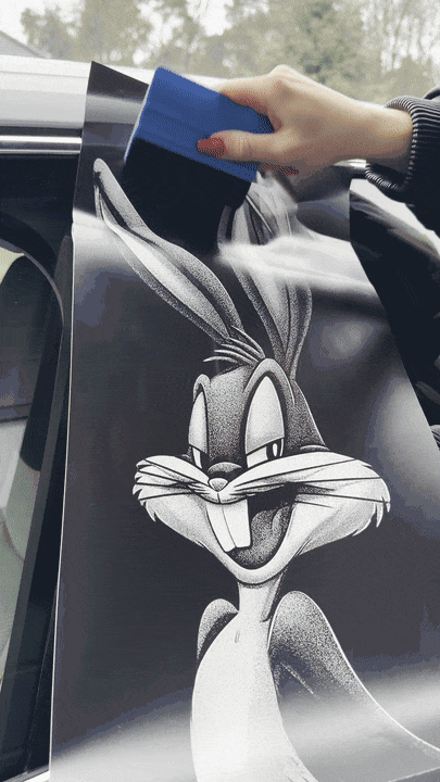 Bugs Bunny Car Pillar Wrap - Premium Vinyl B-Pillar Decal, Custom Fit, Matte or Gloss