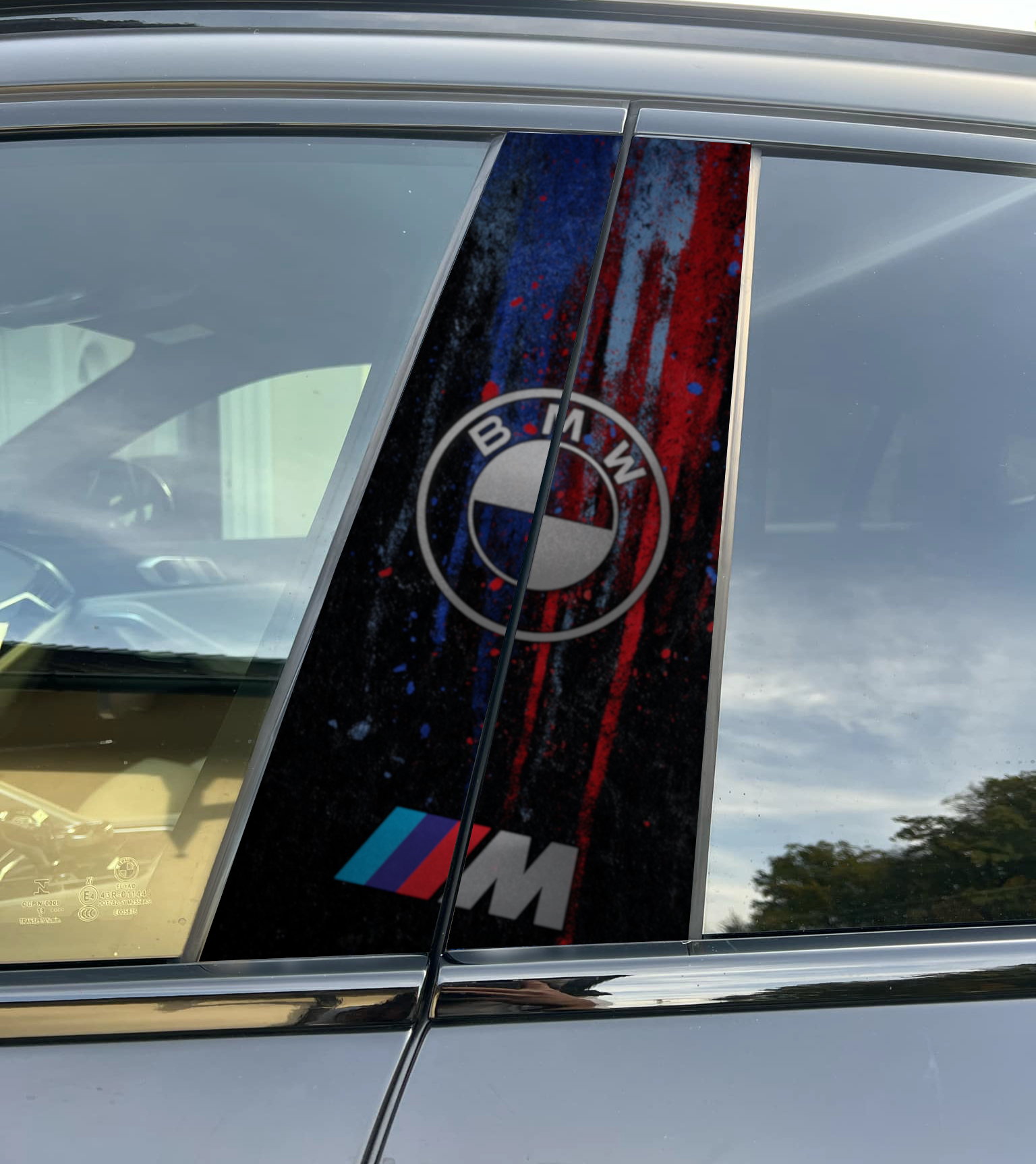 BMW MSport Car Pillar Wrap - Premium Vinyl B-Pillar Decal, Universal Fit
