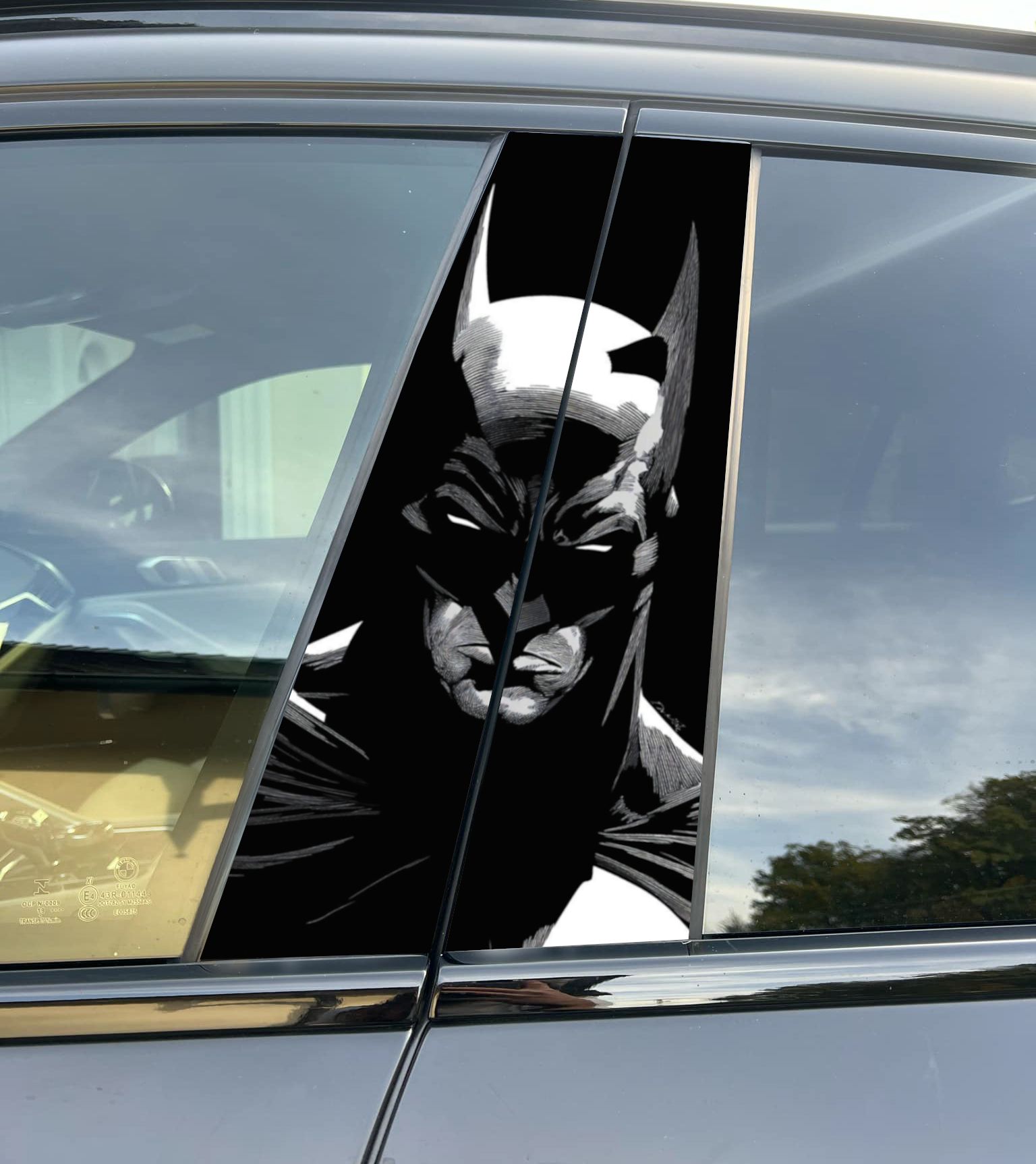 Batman Car Pillar Wrap - Premium Vinyl B-Pillar Decal, Custom Fit, Matte or Gloss