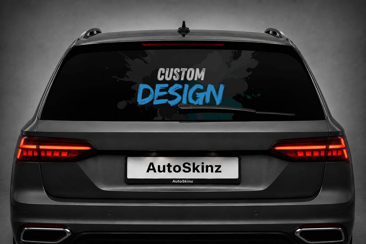 Autoaufkleber mit Einwegsichtfunktion – Individueller Vinylaufkleber für Heck- und Seitenscheiben im Deadpool-Design