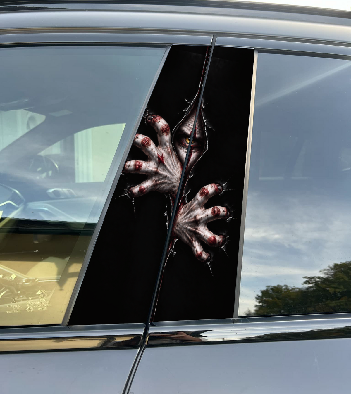 Clown Ripping Through
Car Pillar Sticker, Universal Fit