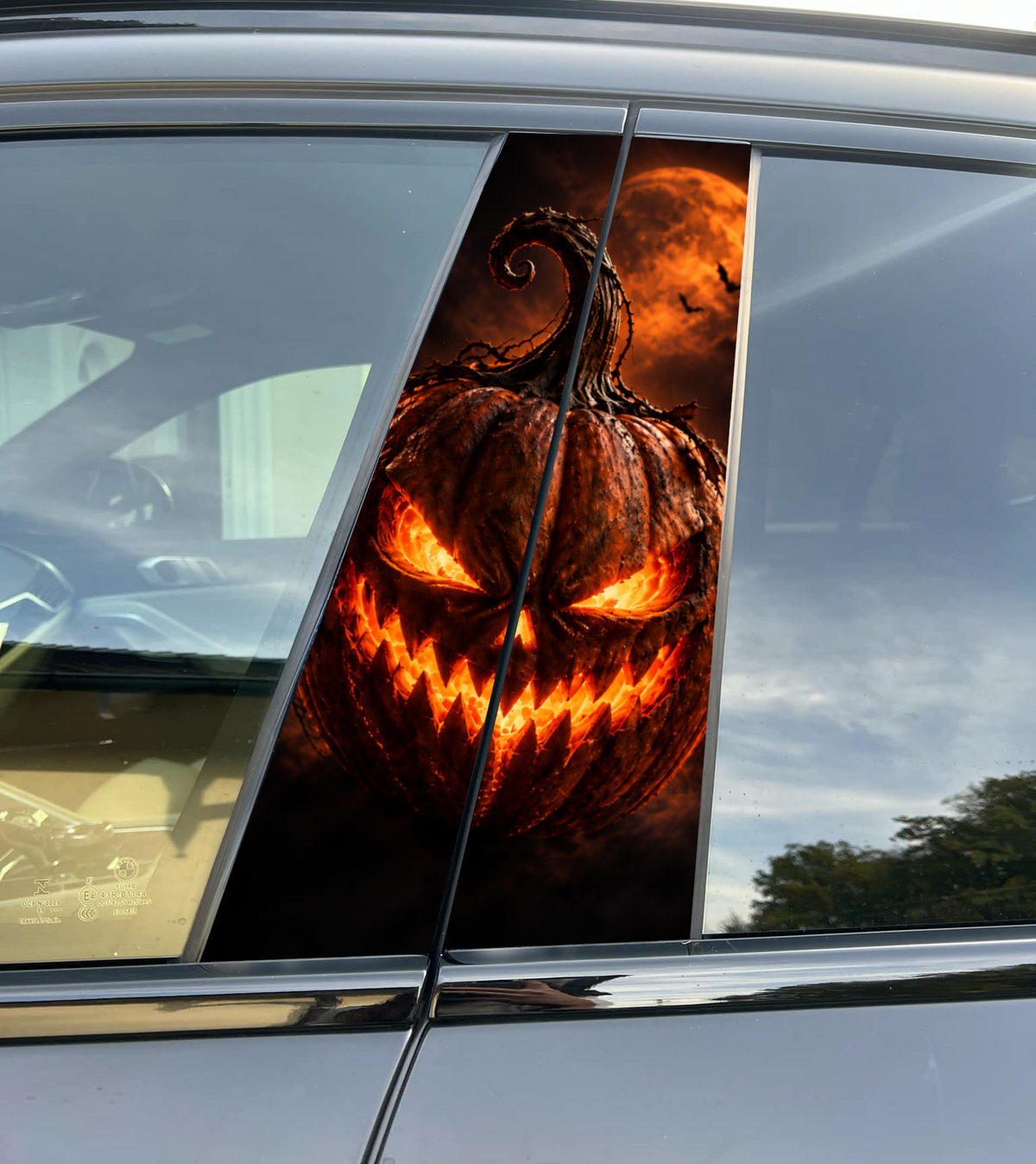 Halloween Pumpkin Car Pillar Sticker, Universal Fit