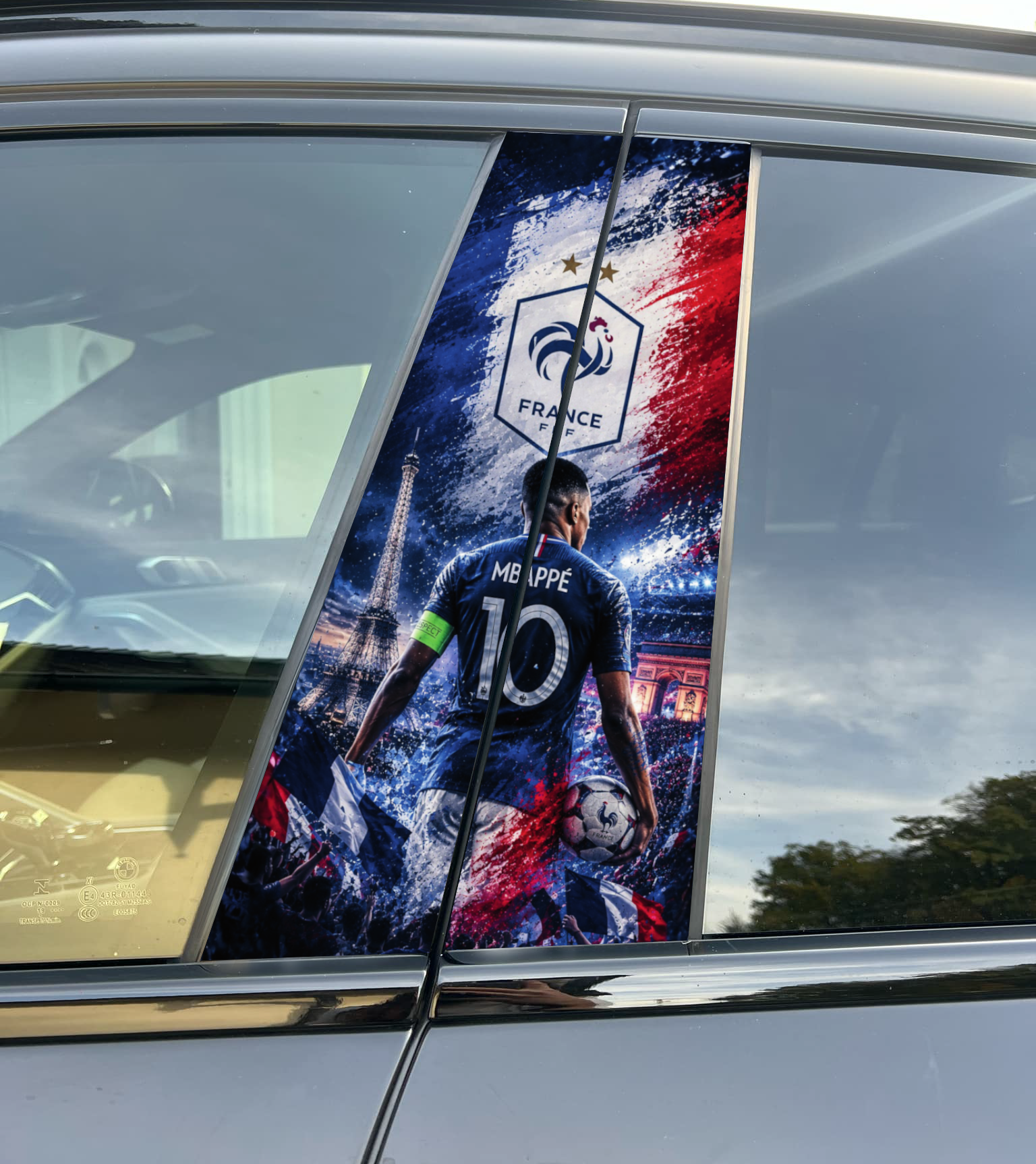 France World Cup Mbappé Car Pillar Wrap, Universal Fit