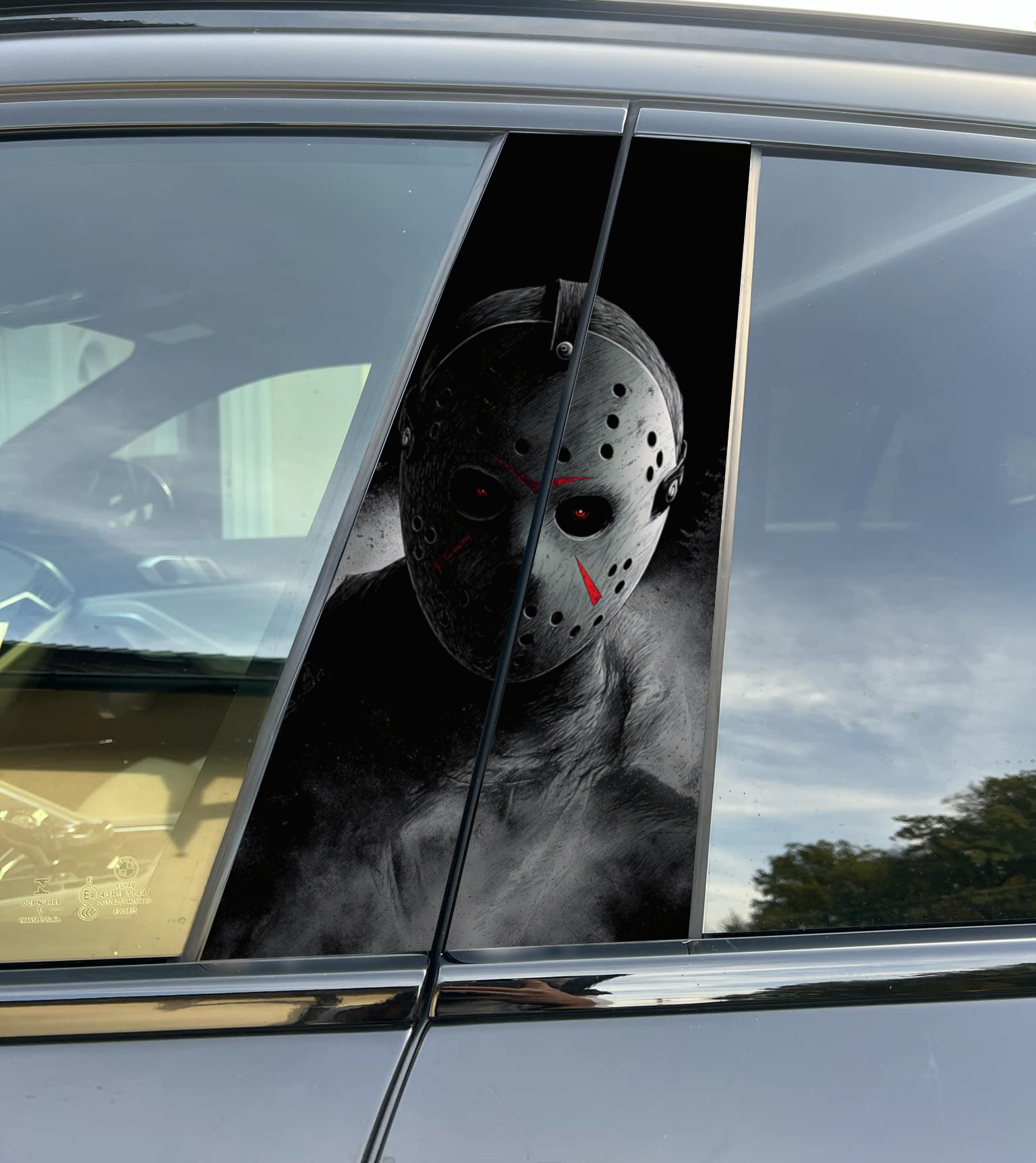 Jason Voorhees Car Pillar Wrap - Premium Vinyl B-Pillar Decal, Custom Fit, Matte or Gloss