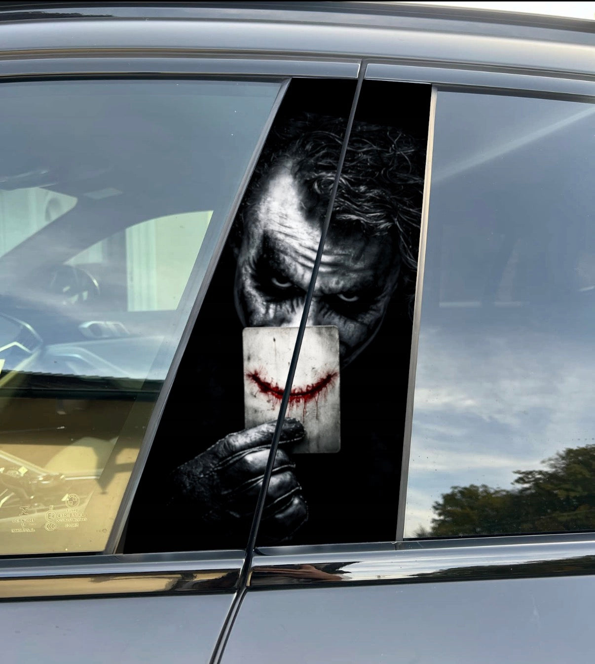 Joker Car Pillar Wrap - Premium Vinyl B-Pillar Decal, Custom Fit