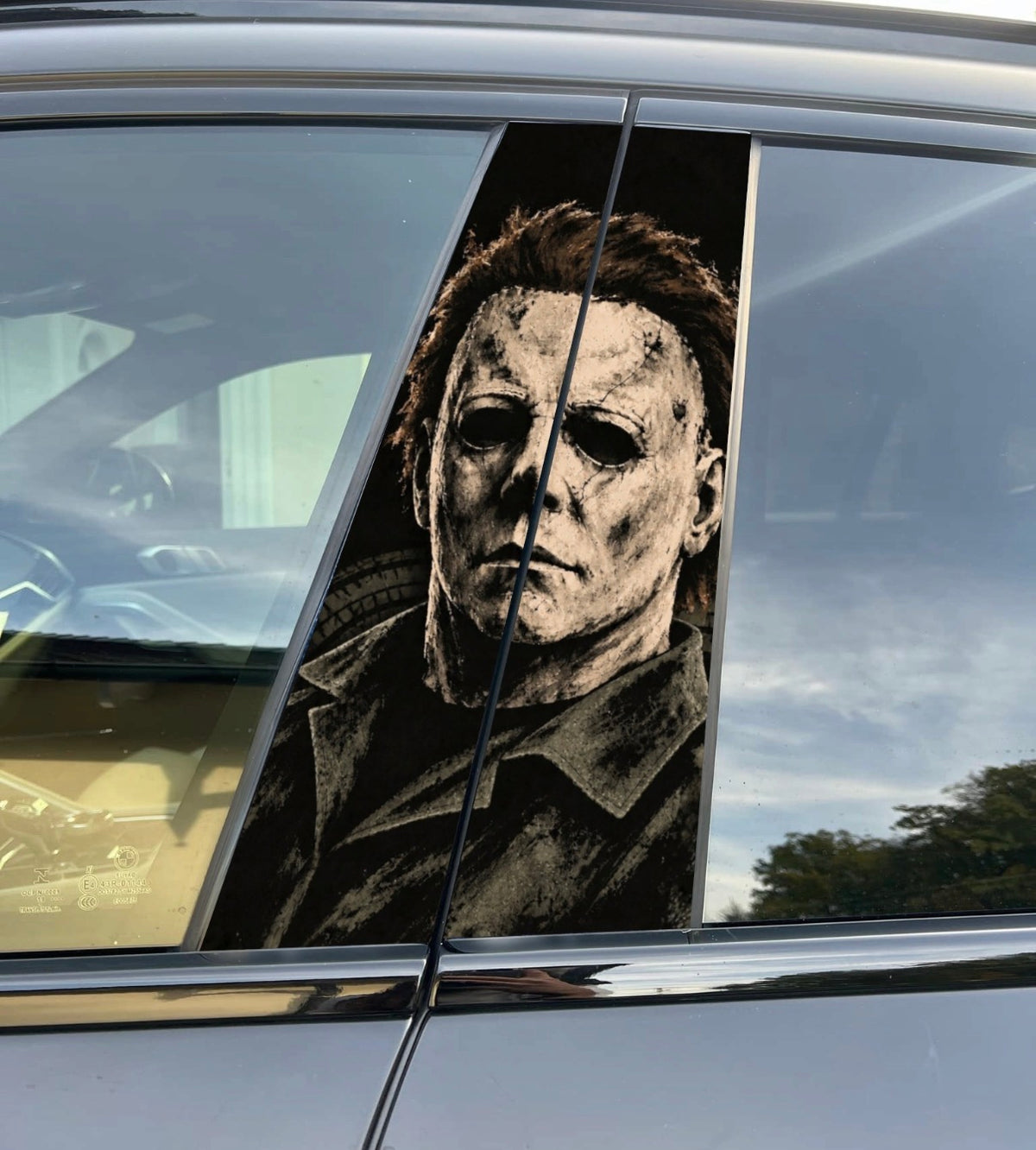 Michael Myers Car Pillar Sticker, Universal Fit