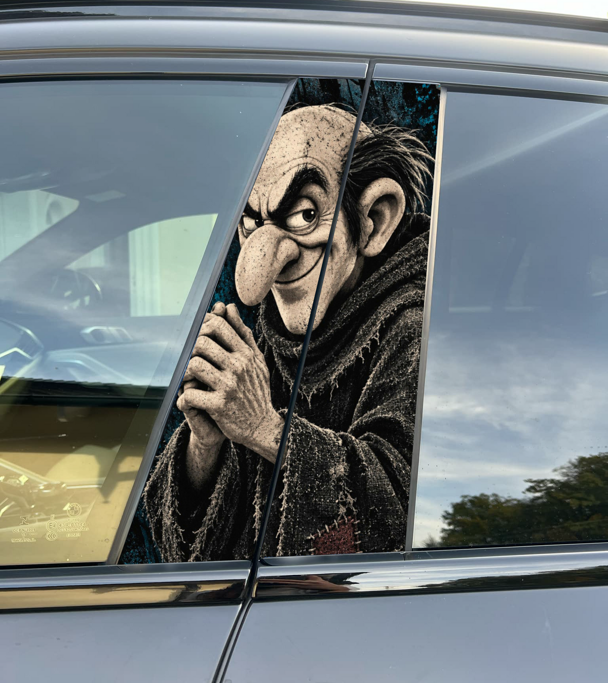 Gargamel Car Pillar Decal, Universal Fit