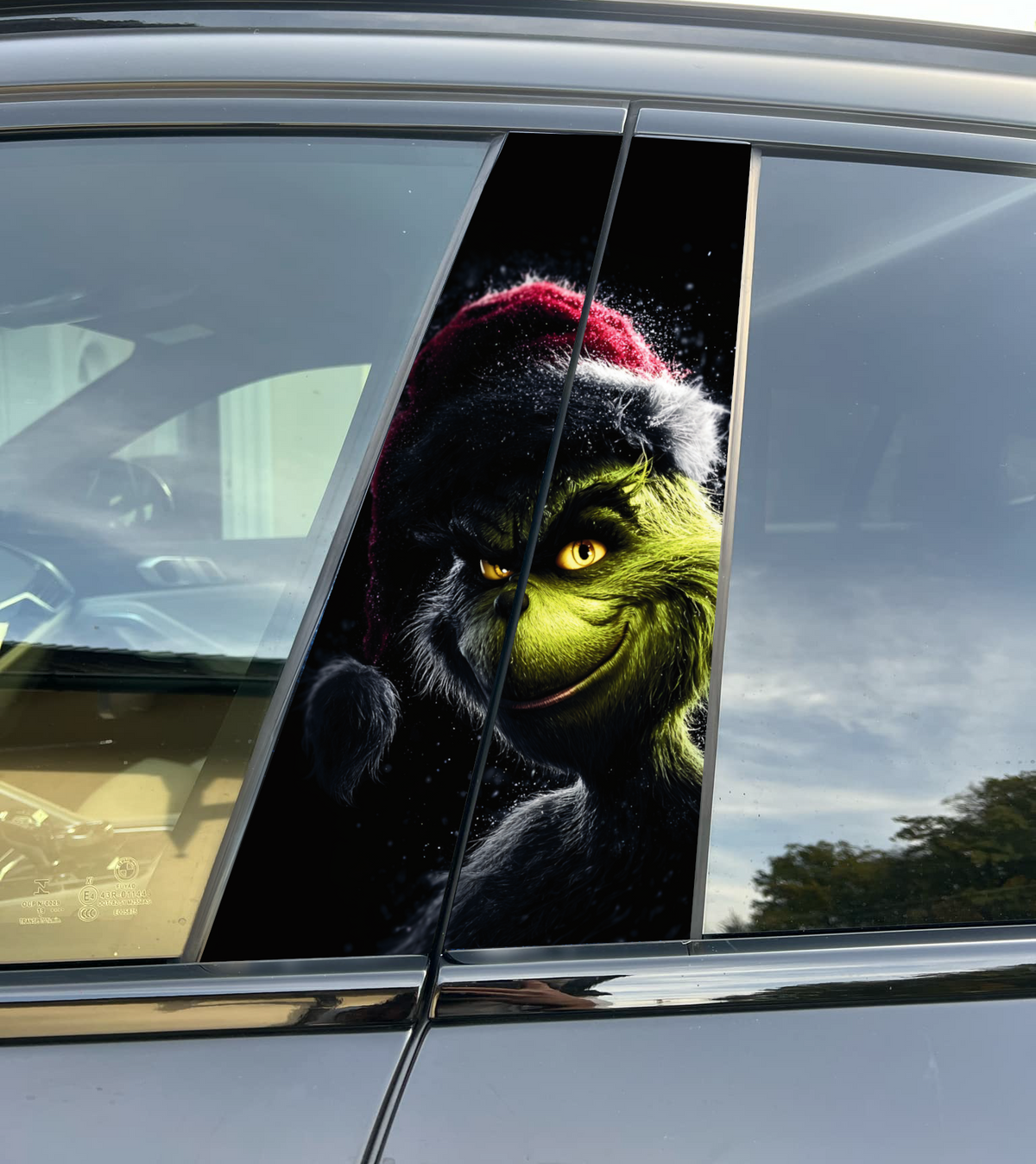 Grinch Car Pillar Sticker, Universal Fit