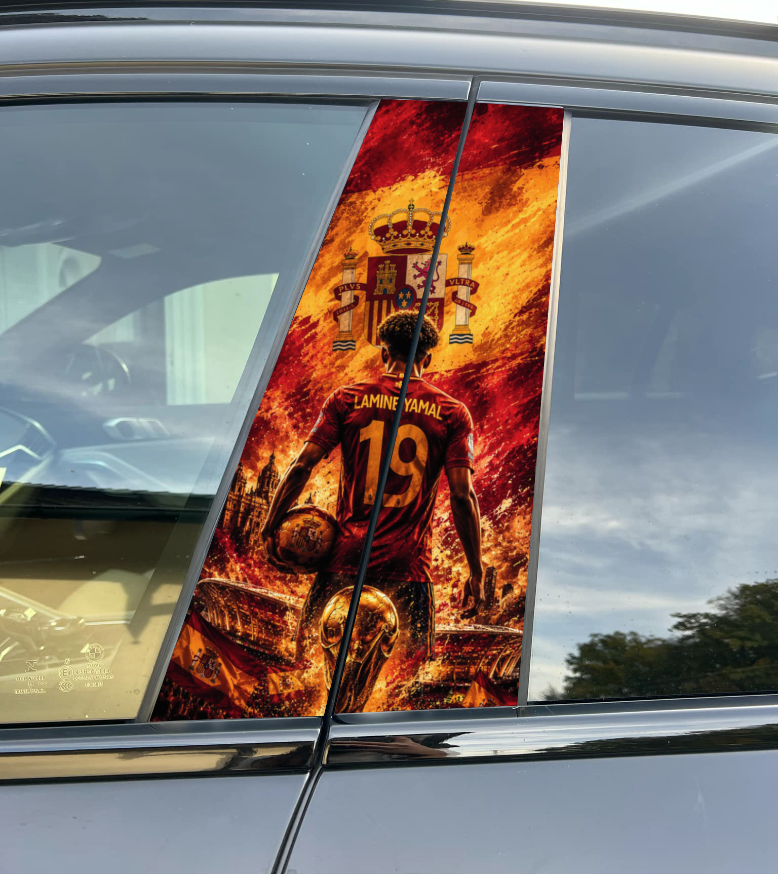 Spain World Cup Yamal Car Pillar Wrap, Universal Fit