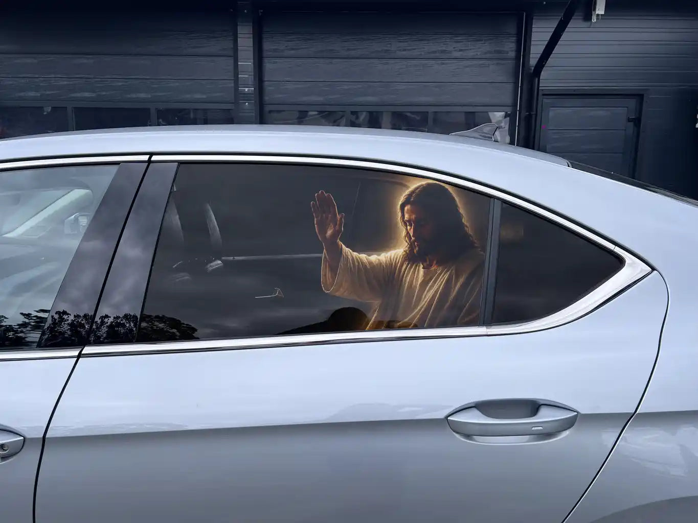 Never Driving Alone 02 Car Window Decal One Way Vision Universal Fit 'Jesus' (kopia)