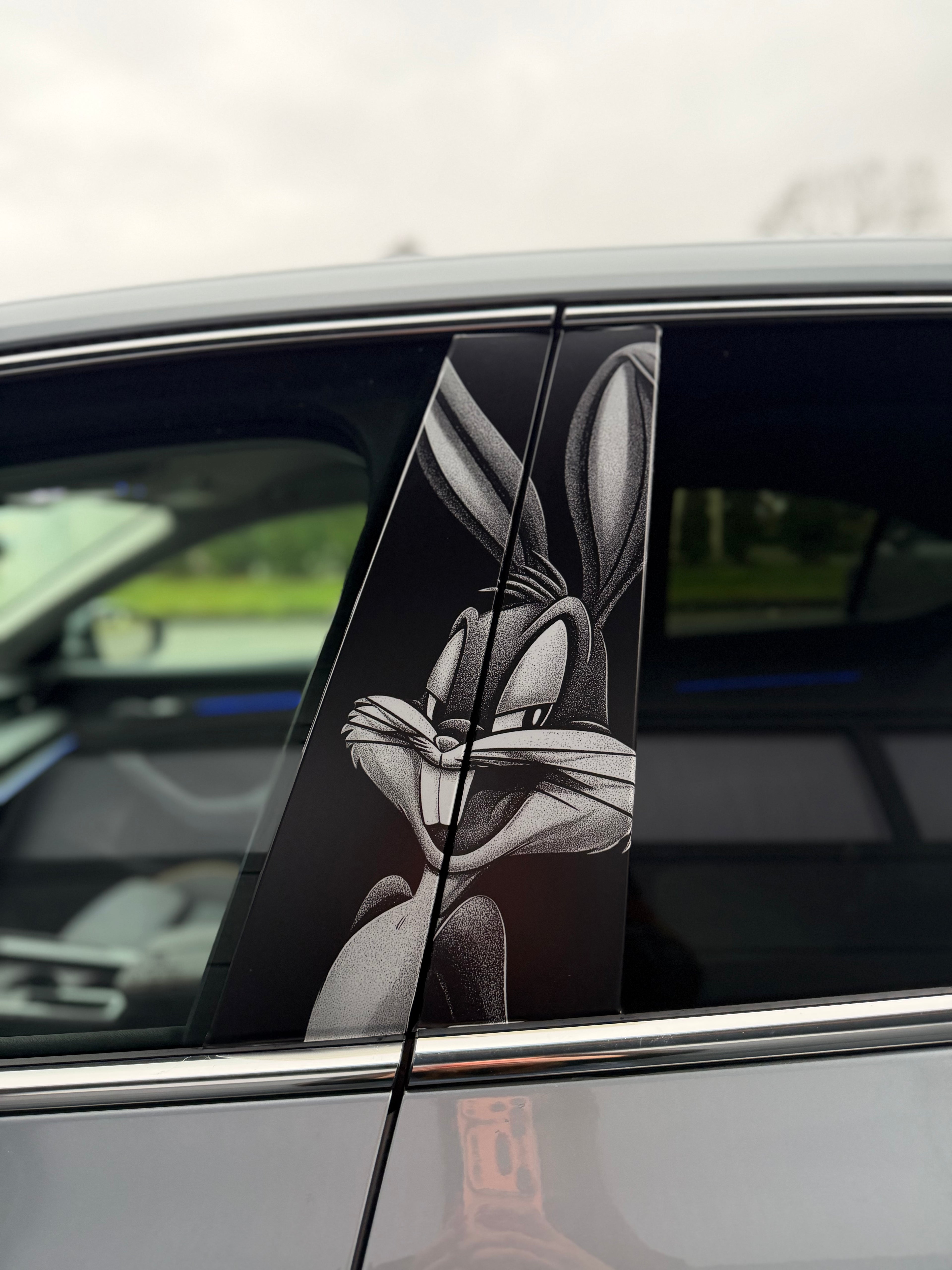 Bugs Bunny Car Pillar Wrap - Premium Vinyl B-Pillar Decal, Custom Fit, Matte or Gloss