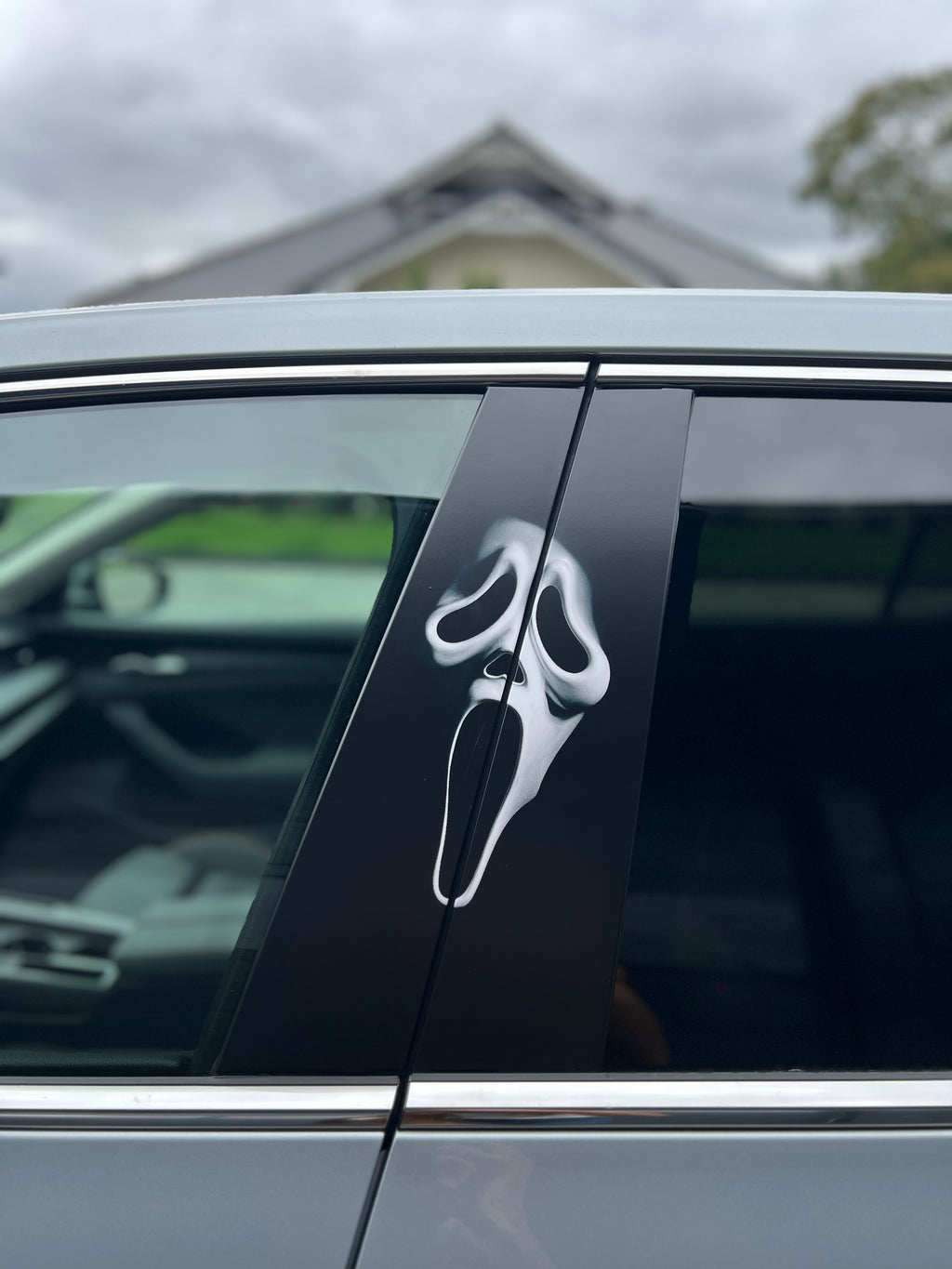 Ghostface Car Pillar Wrap - Premium Vinyl B-Pillar Decal, Custom Fit, Matte or Gloss