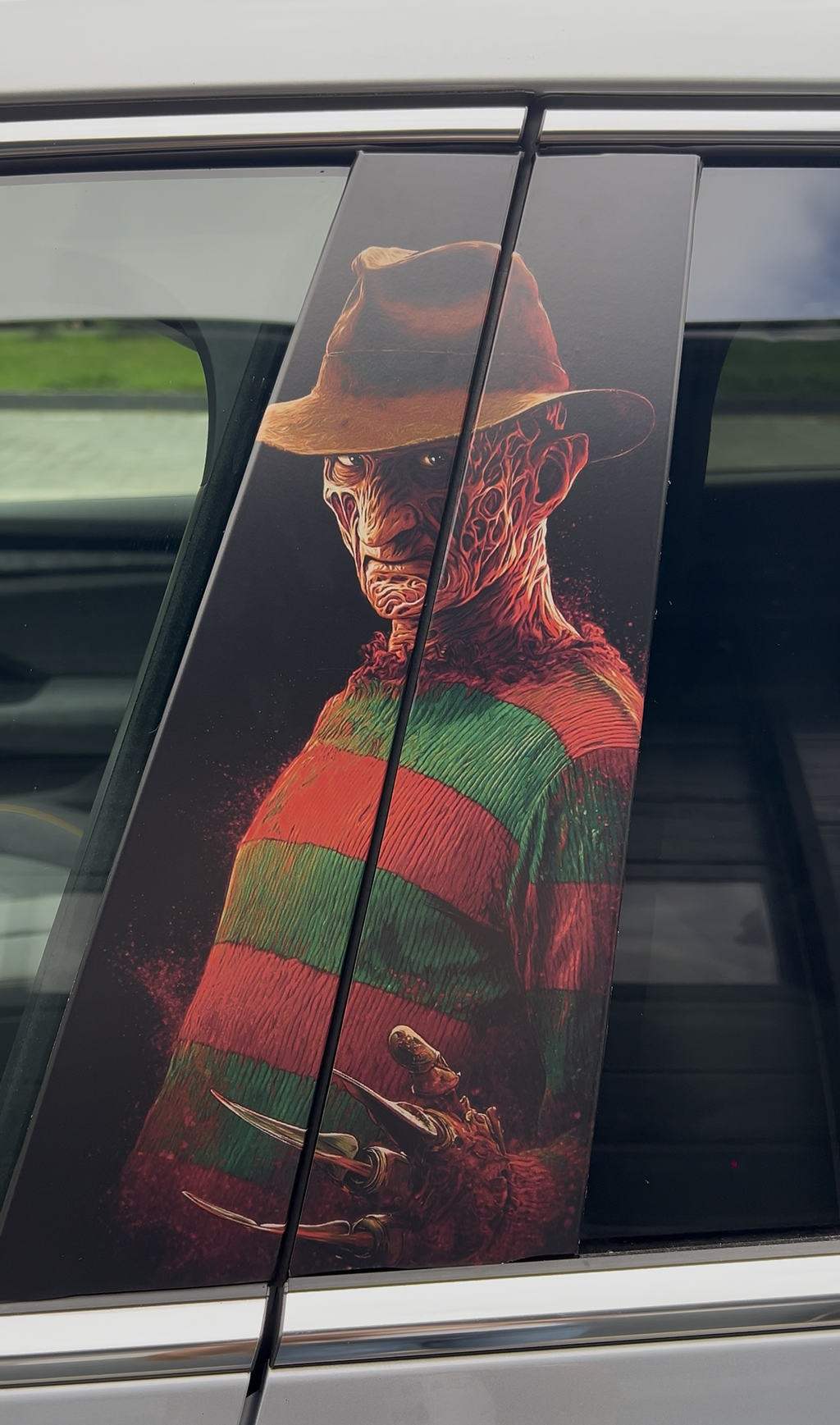 Freddy Krueger Car Pillar Wrap - Premium Vinyl B-Pillar Decal, Custom Fit, Matte or Gloss