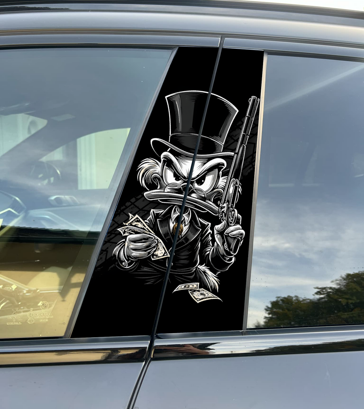 McScrooge Car Pillar Sticker, Universal Fit