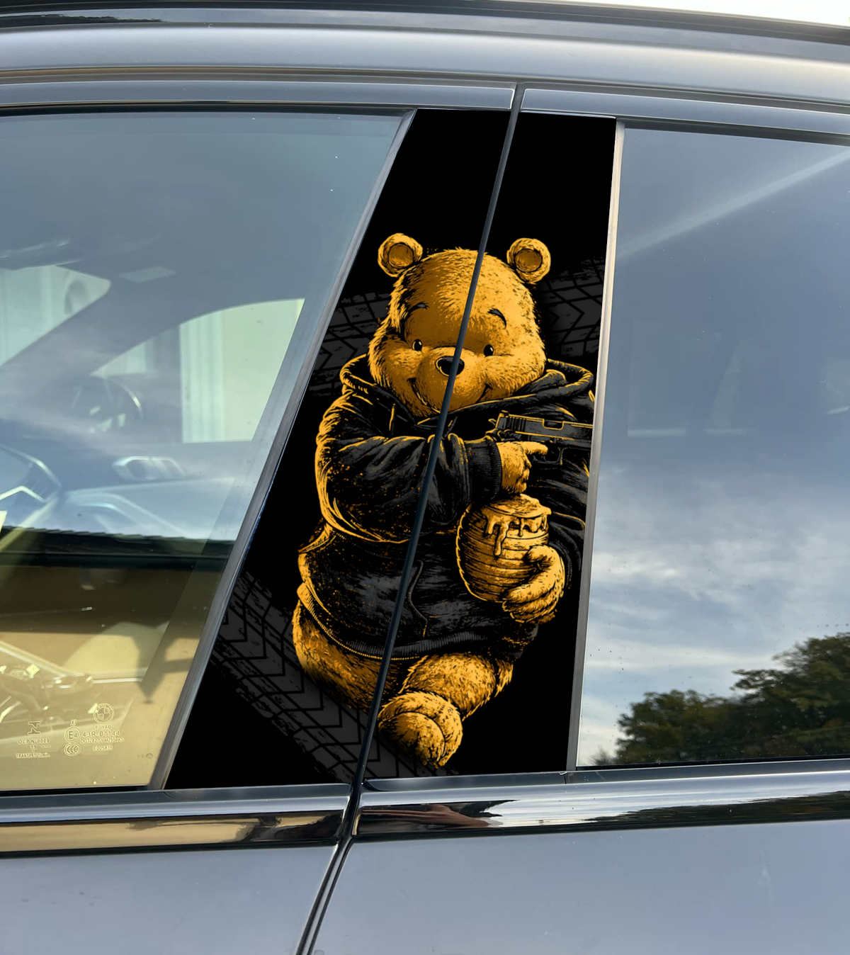 Winnie the Pooh Car Pillar Sticker, Universal Fit