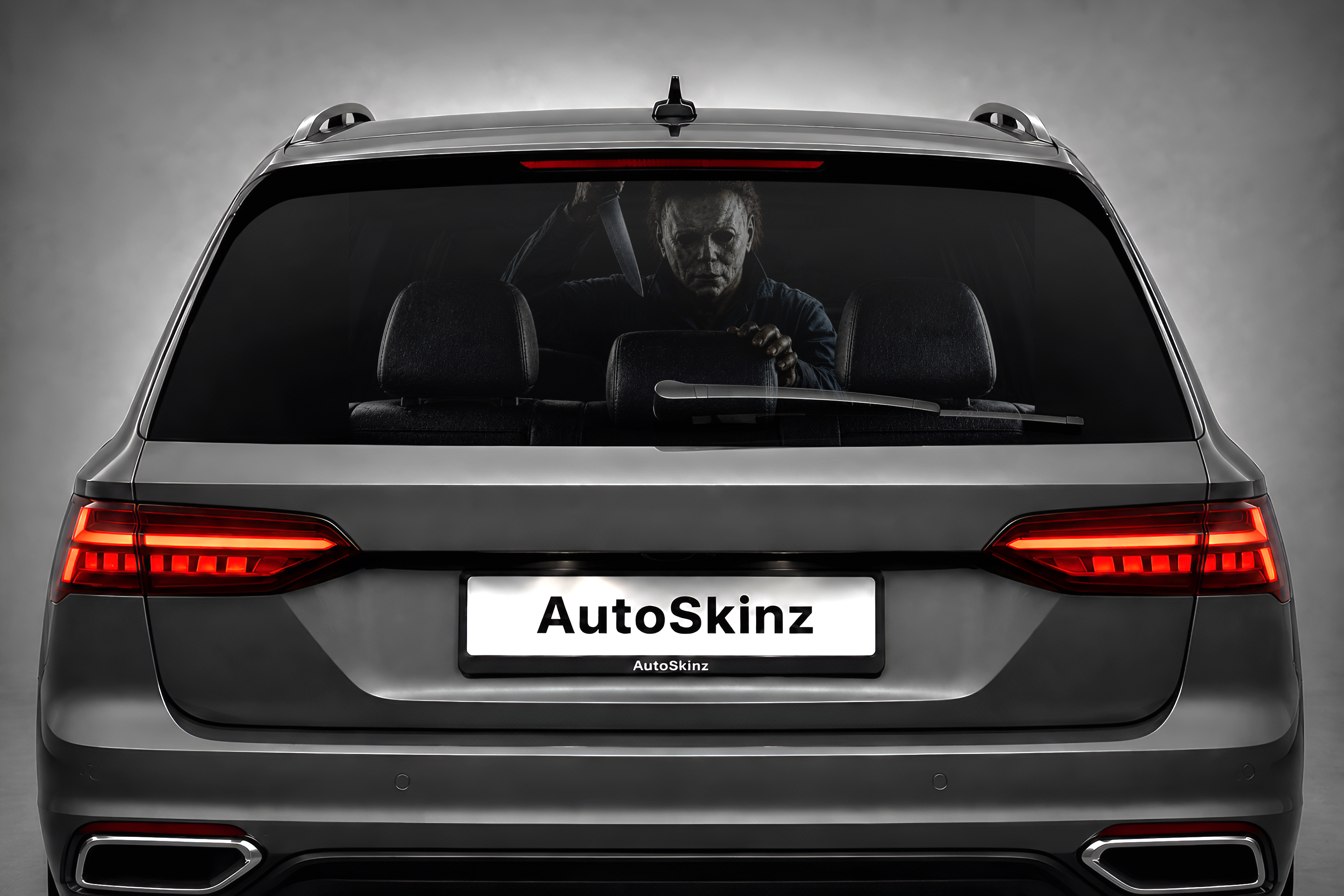 Autoaufkleber mit Einwegsichtfunktion – Individueller Vinylaufkleber für Heck- und Seitenscheiben im Deadpool-Design