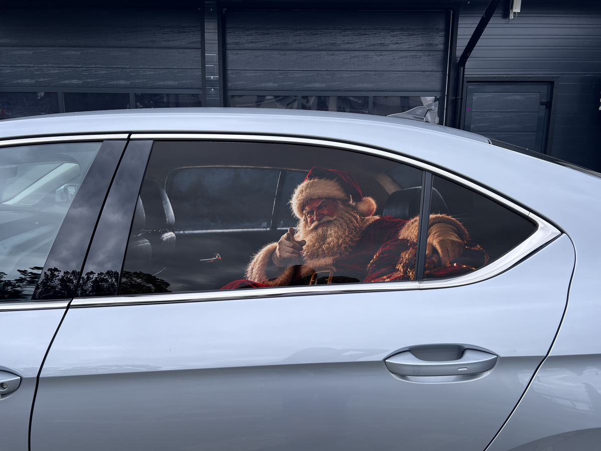 Santa Claus Car Window Decal, One Way Vision
