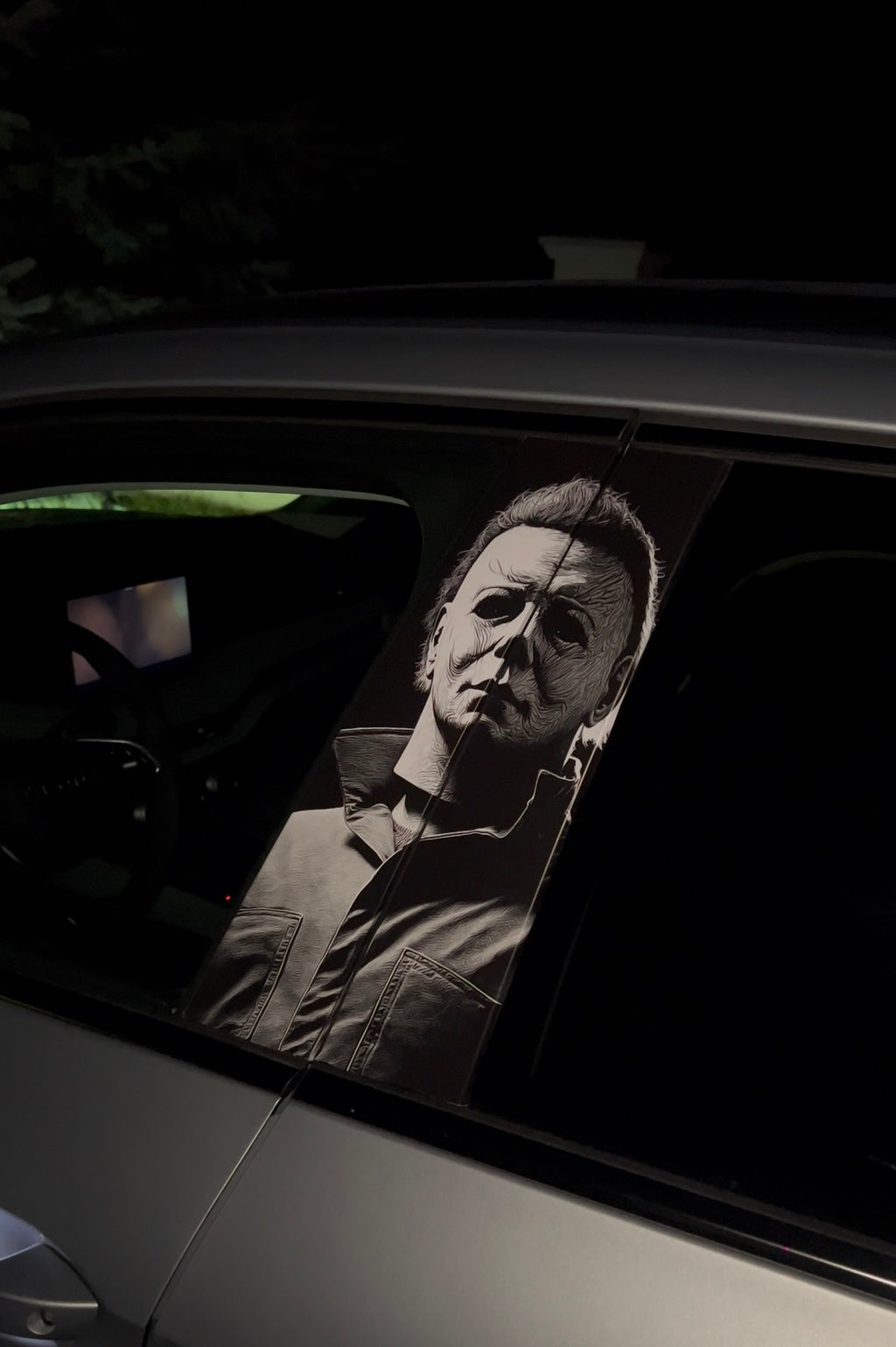 Michael Myers Car Pillar Wrap - Premium Vinyl B-Pillar Decal, Custom Fit, Matte or Gloss