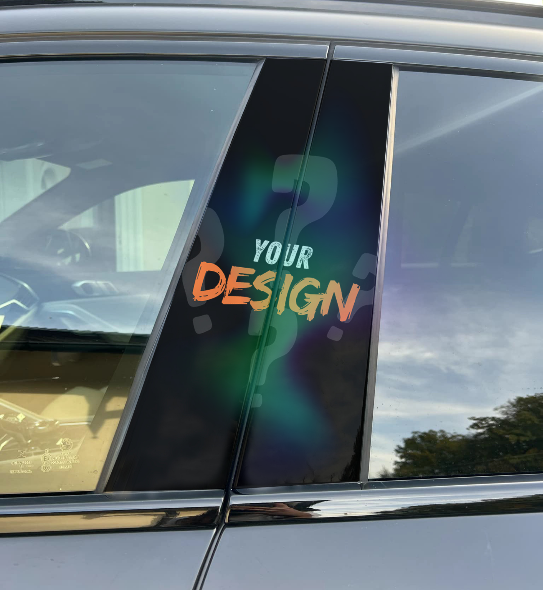 Your Design Holographic Car Pillar Wrap Premium Holographic Vinyl B-Pillar Decal, Upload Your Artwork