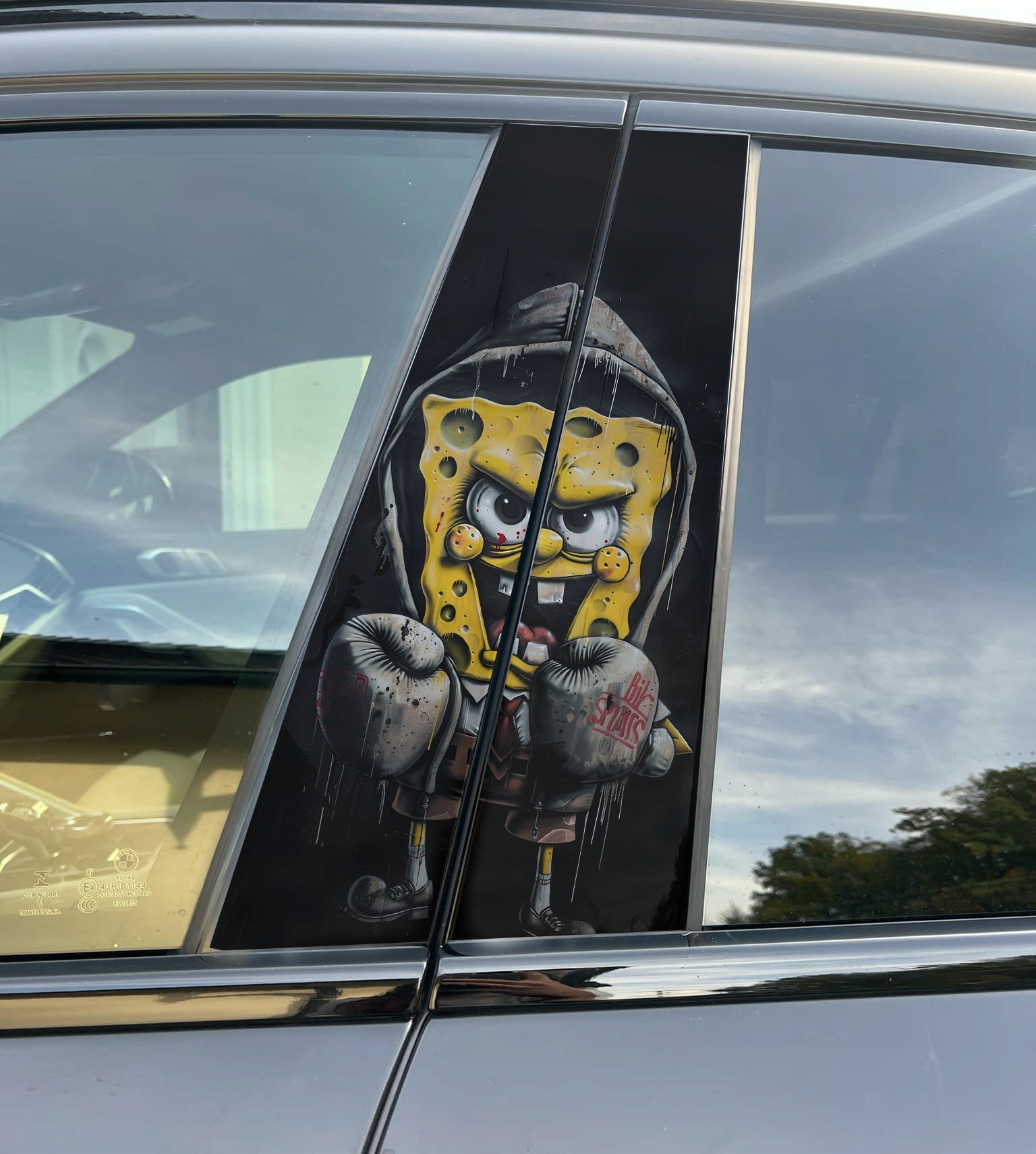 Deadpool-Auto-Säulenfolierung – Hochwertiger Vinyl-Aufkleber für die B-Säule, passgenau, matt oder glänzend