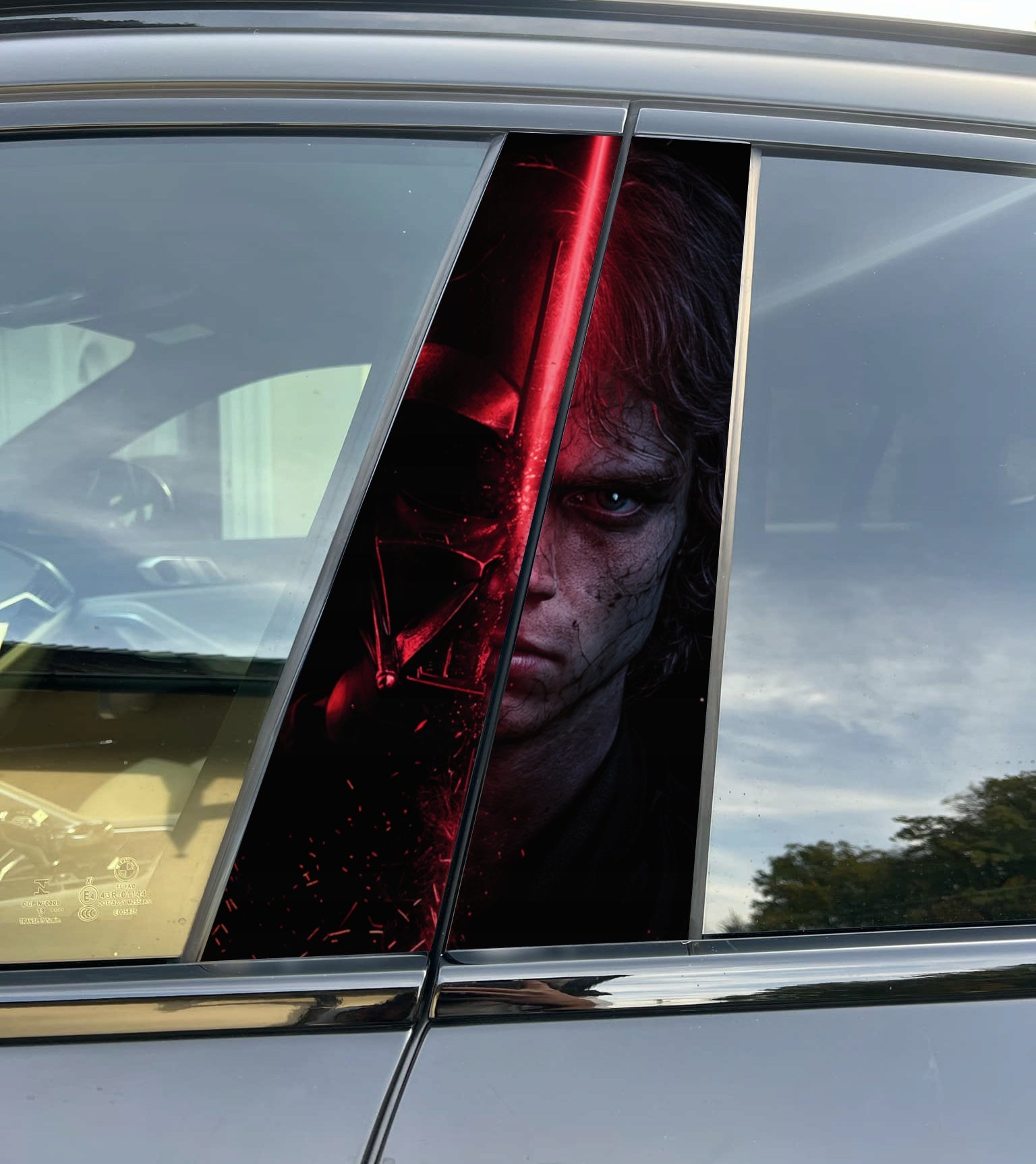 Anakin Skywalker Car Pillar Wrap - Premium Vinyl B-Pillar Decal, Custom Fit, Matte or Gloss