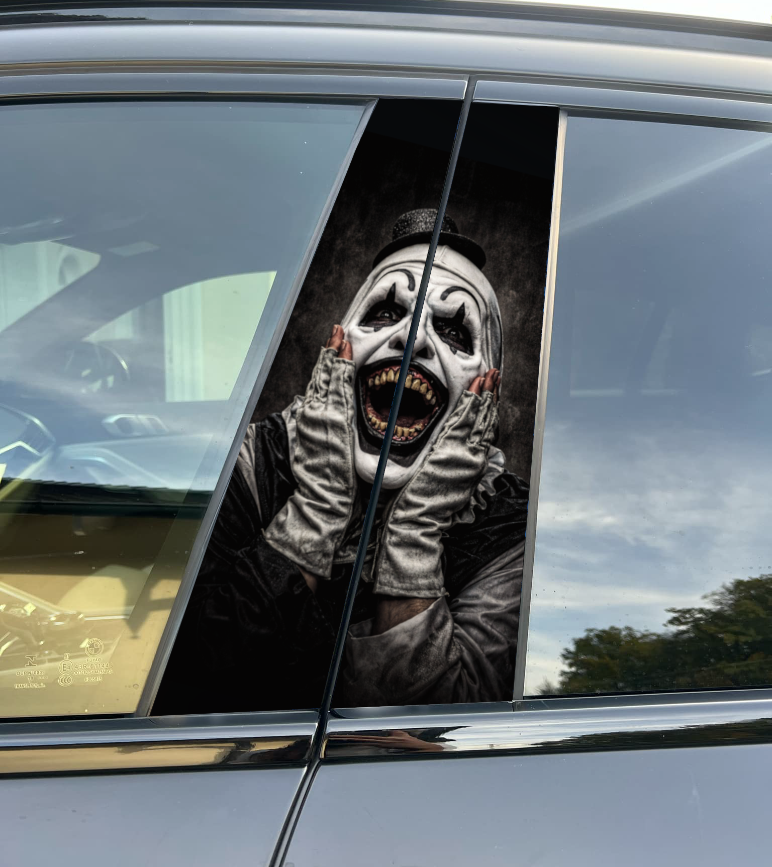 Art the Clown Car Pillar Wrap - Premium Vinyl B-Pillar Decal, Custom Fit, Matte or Gloss