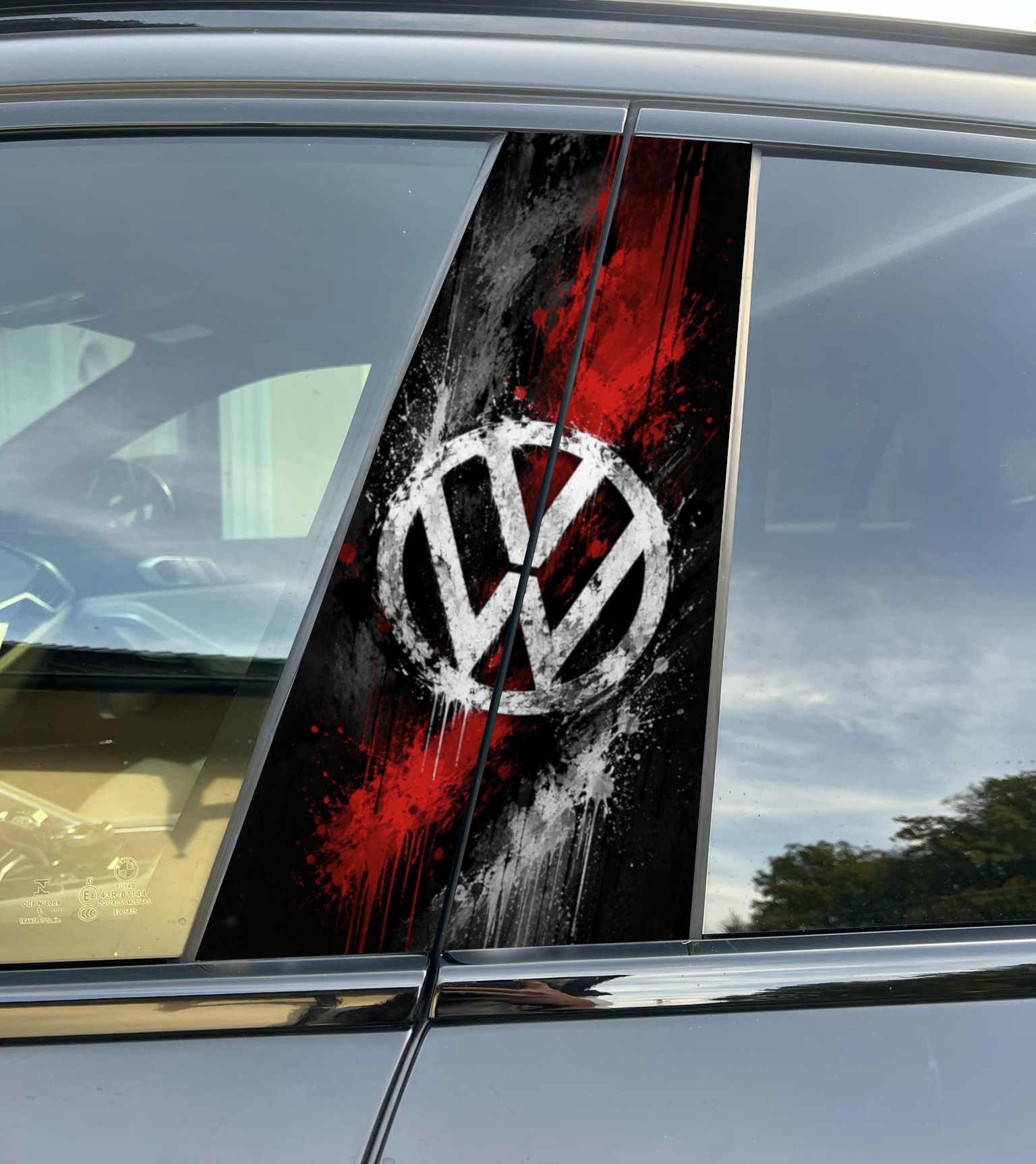 Volkswagen 02 Car Pillar Sticker, Universal Fit