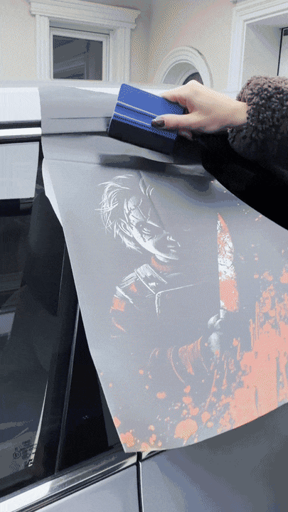 Chucky Doll Car Pillar Wrap - Premium Vinyl B-Pillar Decal, Custom Fit, Matte or Gloss