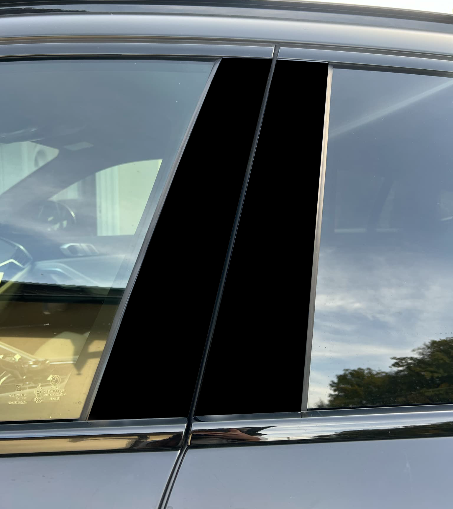 Gloss Black Car Pillar Wrap - Premium Vinyl B-Pillar Decal, Custom Fit