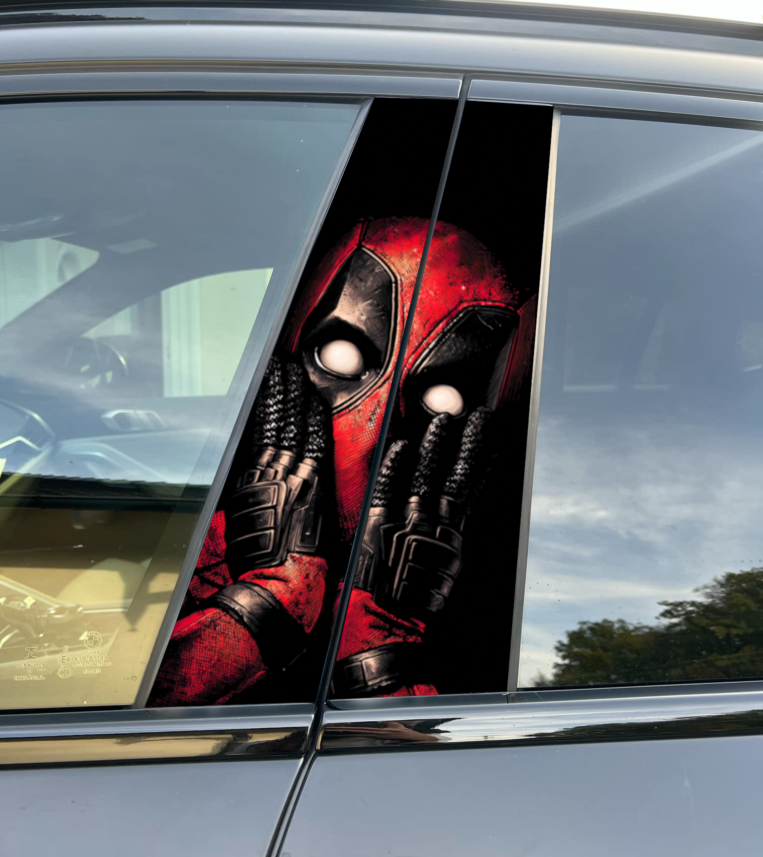 Deadpool Car Pillar Wrap - Premium Vinyl B-Pillar Decal, Universal Fit