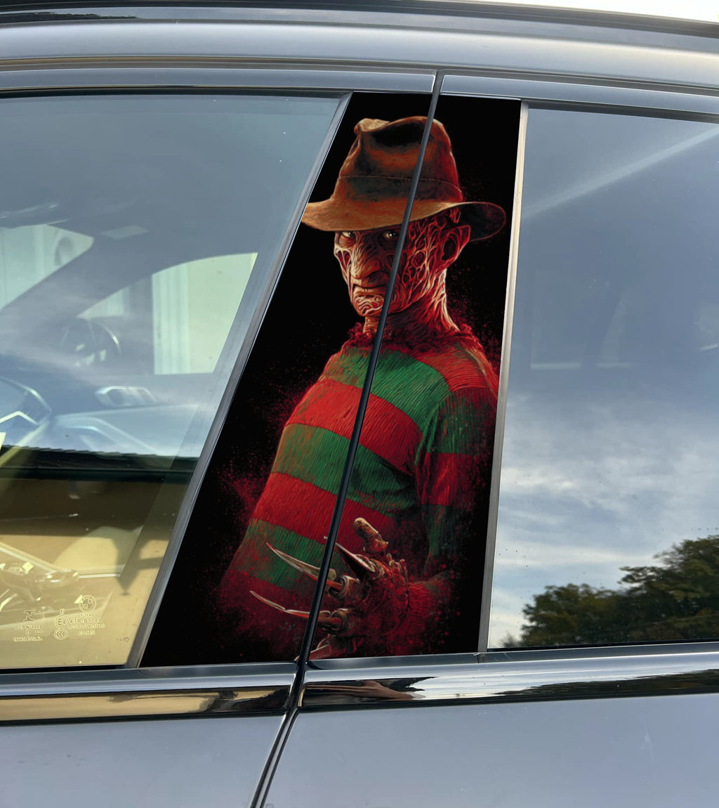 Freddy Krueger Car Pillar Wrap - Premium Vinyl B-Pillar Decal, Custom Fit, Matte or Gloss