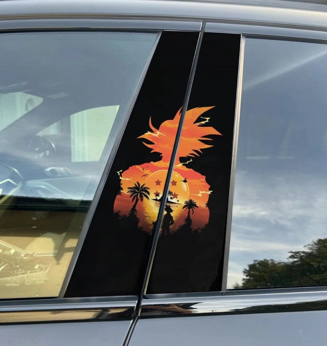Dragon Ball Car Pillar Wrap - Premium Vinyl B-Pillar Decal, Custom Fit, Matte or Gloss
