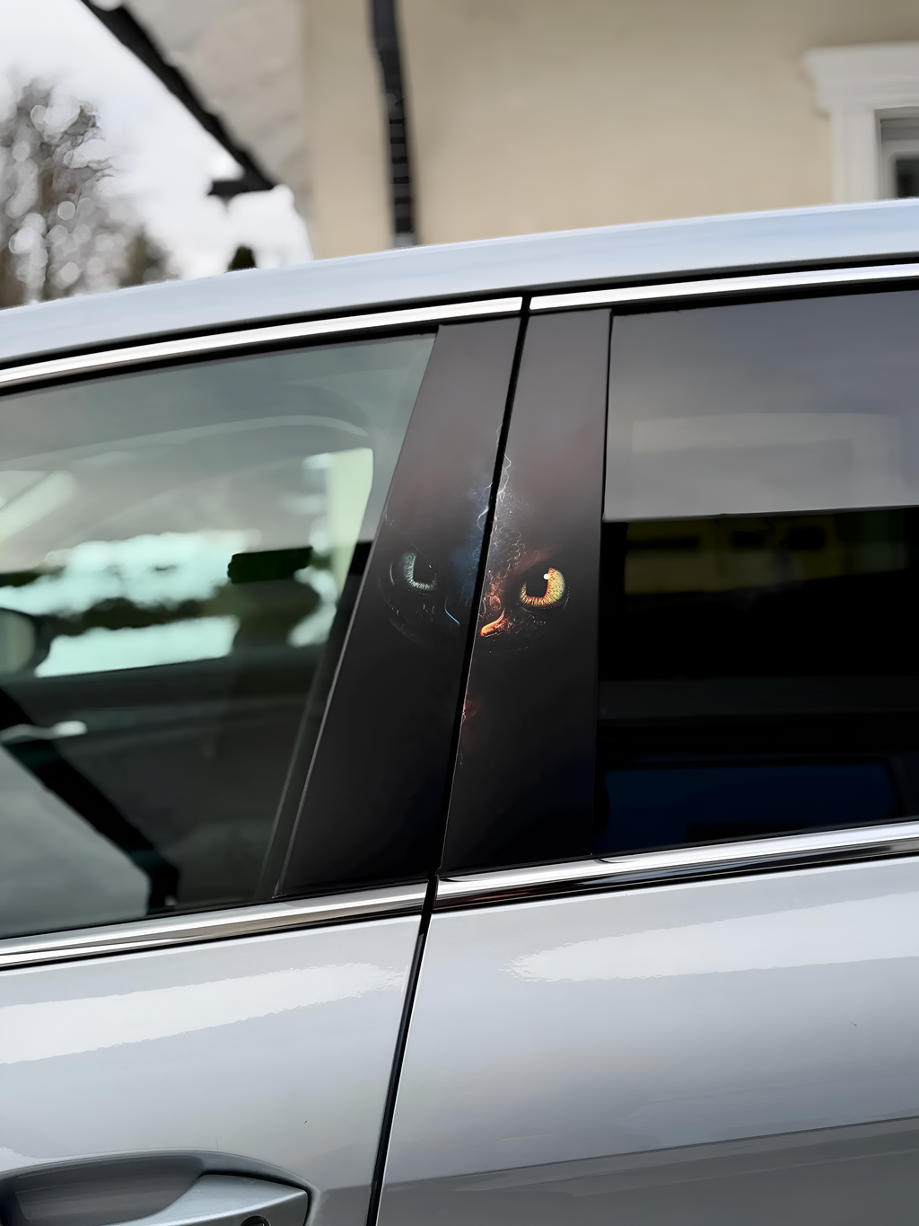 Toothless S Car Pillar Wrap - Premium Vinyl B-Pillar Decal, Universal Fit