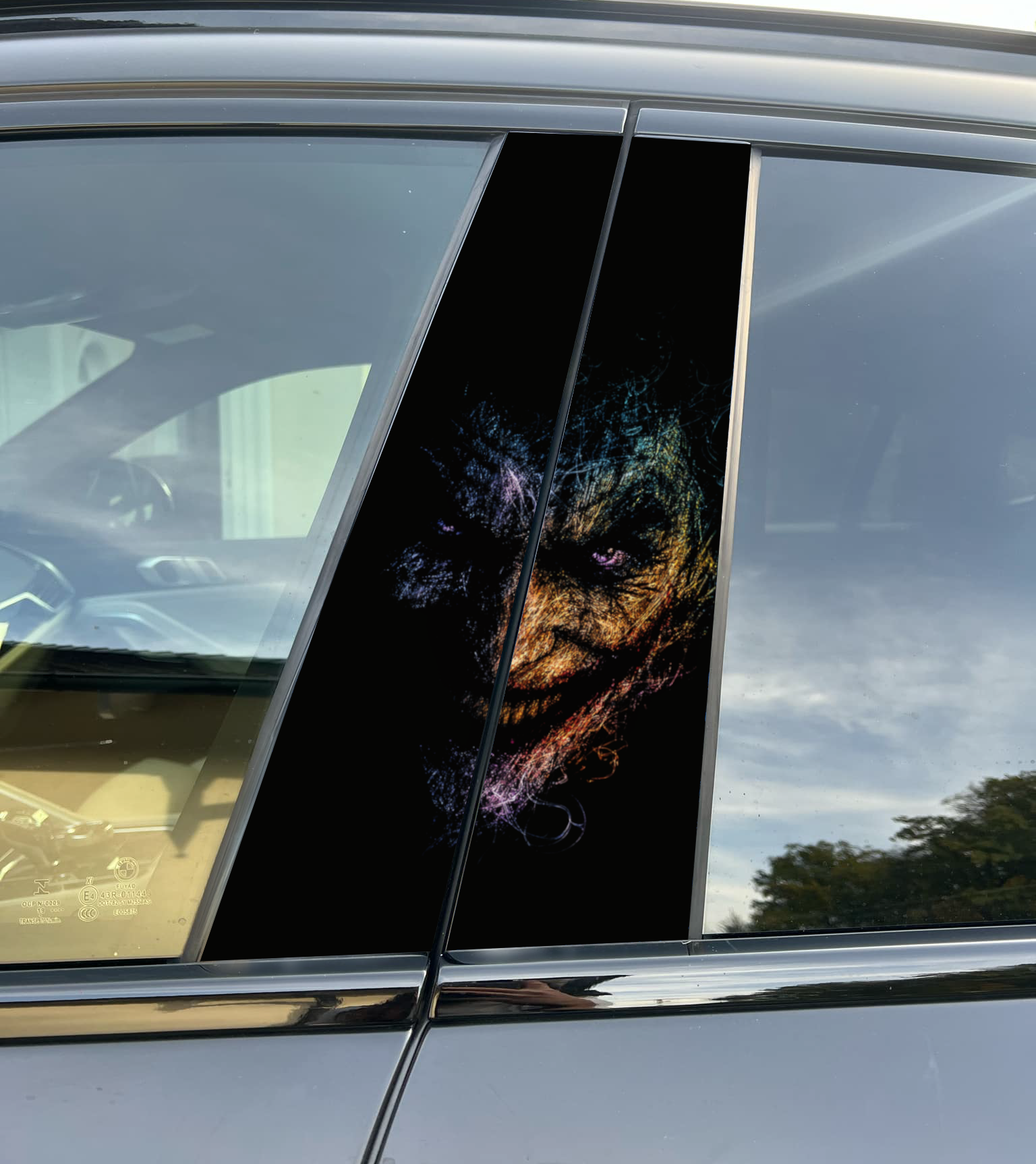 Joker Car Pillar Wrap - Premium Vinyl B-Pillar Decal, Custom Fit, Matte or Gloss