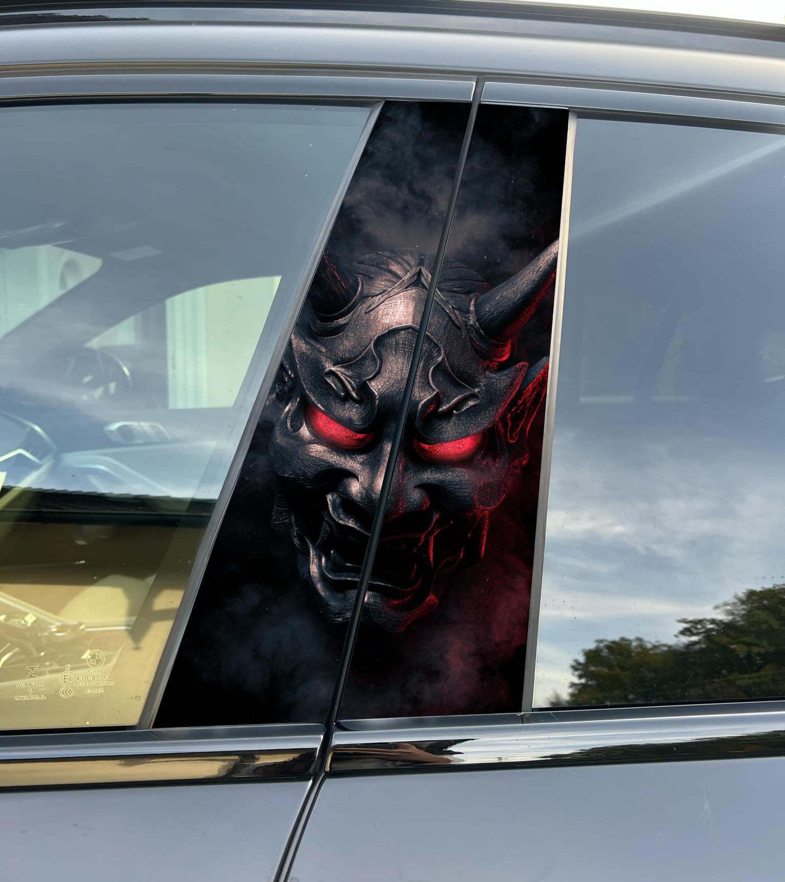 Demon Car Pillar Wrap - Premium Vinyl B-Pillar Decal, Custom Fit, Matte or Gloss