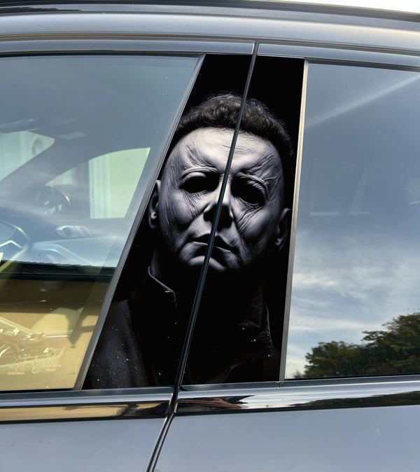 Michael MYERS Car Pillar Wrap - Premium Vinyl B-Pillar Decal, Custom Fit, Matte or Gloss
