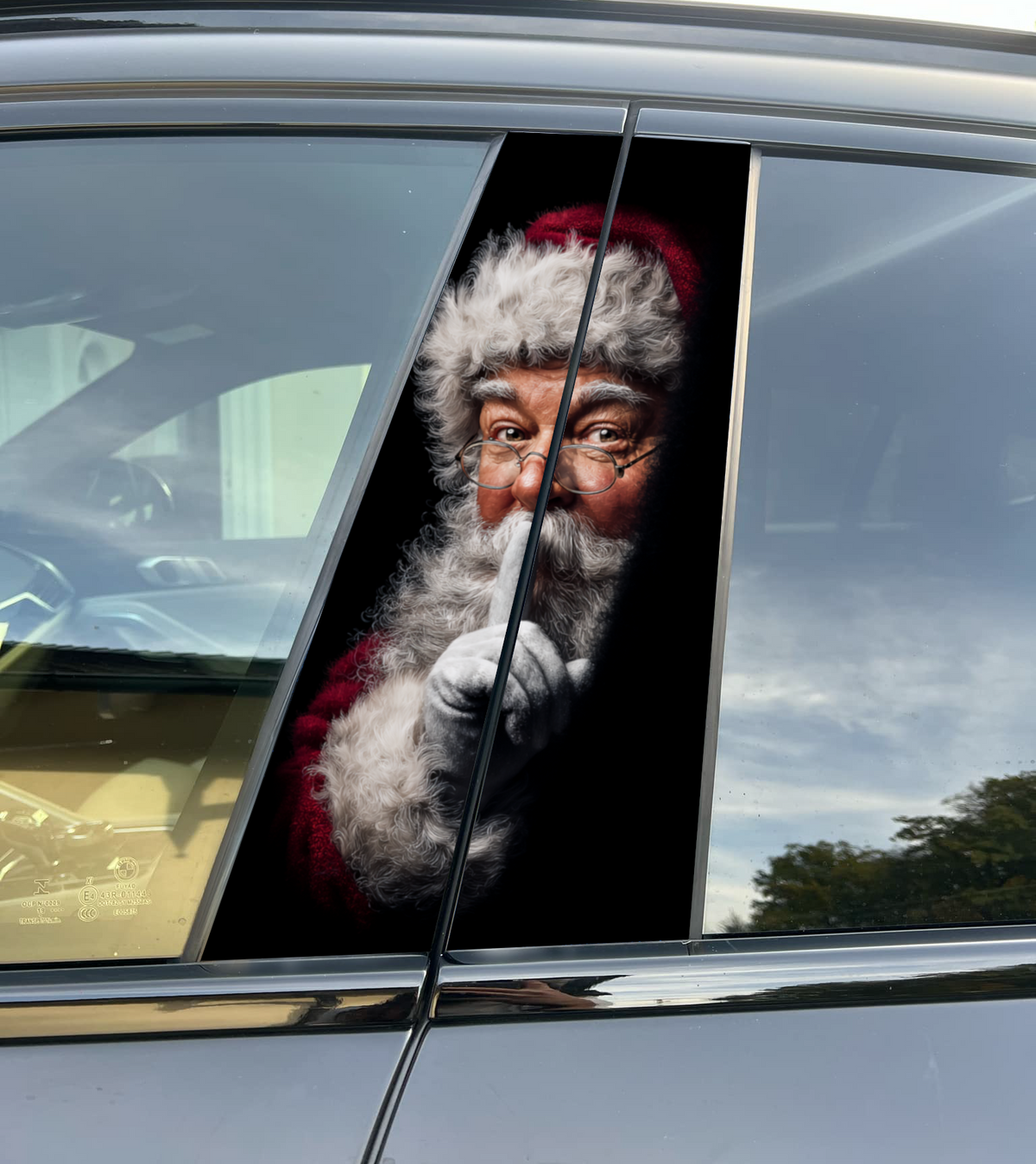 Santa Claus Car Pillar Sticker, Universal Fit