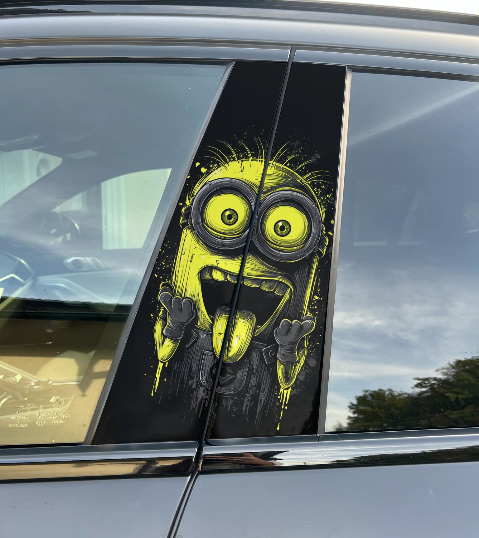 Minion Car Pillar Wrap - Premium Vinyl B-Pillar Decal, Custom Fit, Matte or Gloss