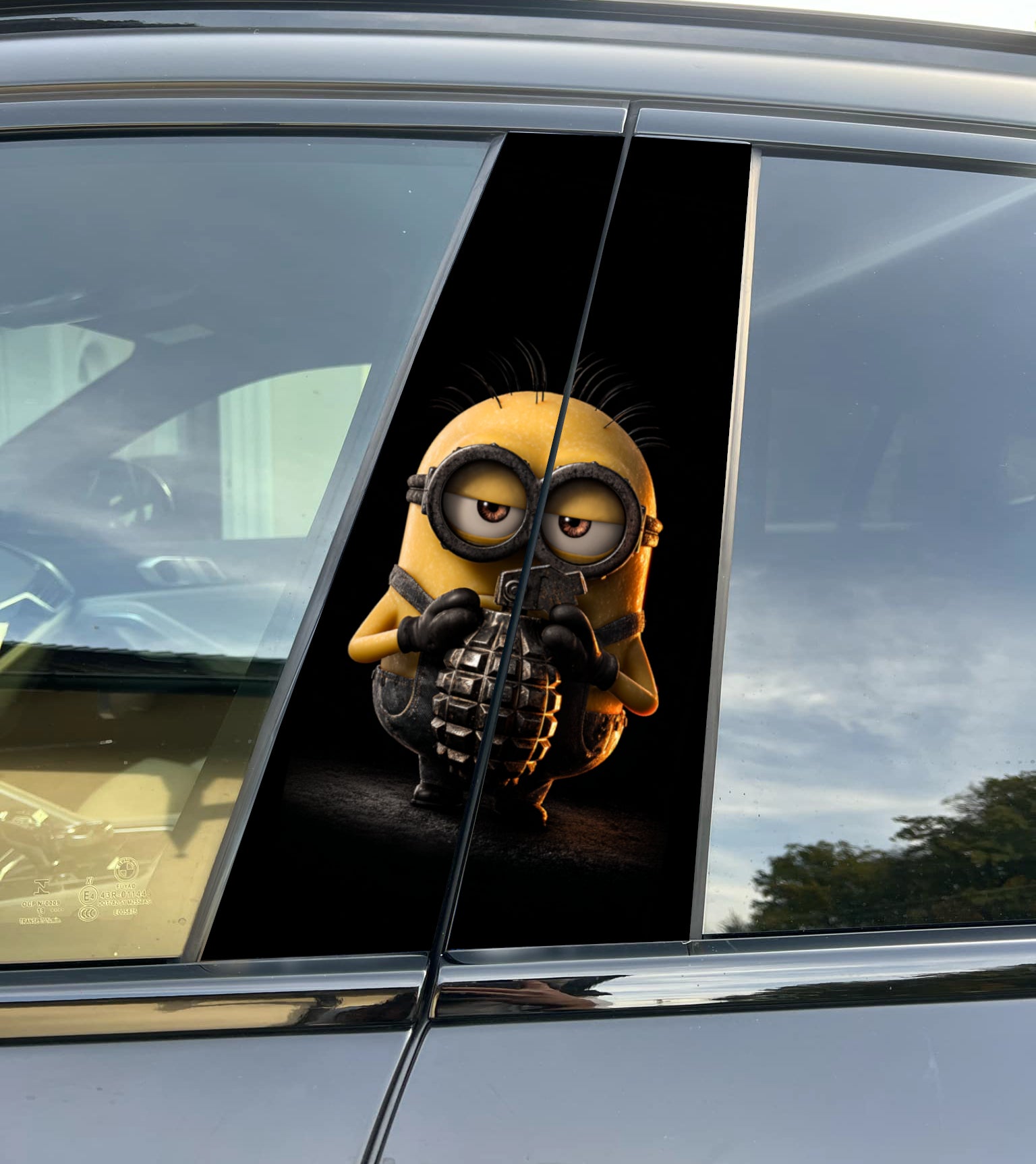 Minions Car Pillar Wrap - Premium Vinyl B-Pillar Decal, Custom Fit, Matte or Gloss