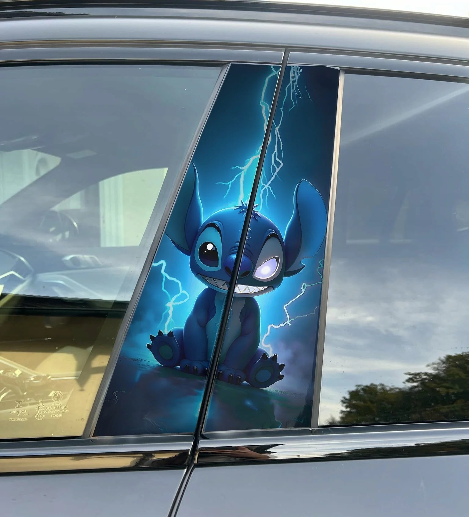Stitch Car Pillar Wrap - Premium Vinyl B-Pillar Decal, Custom Fit, Matte or Gloss