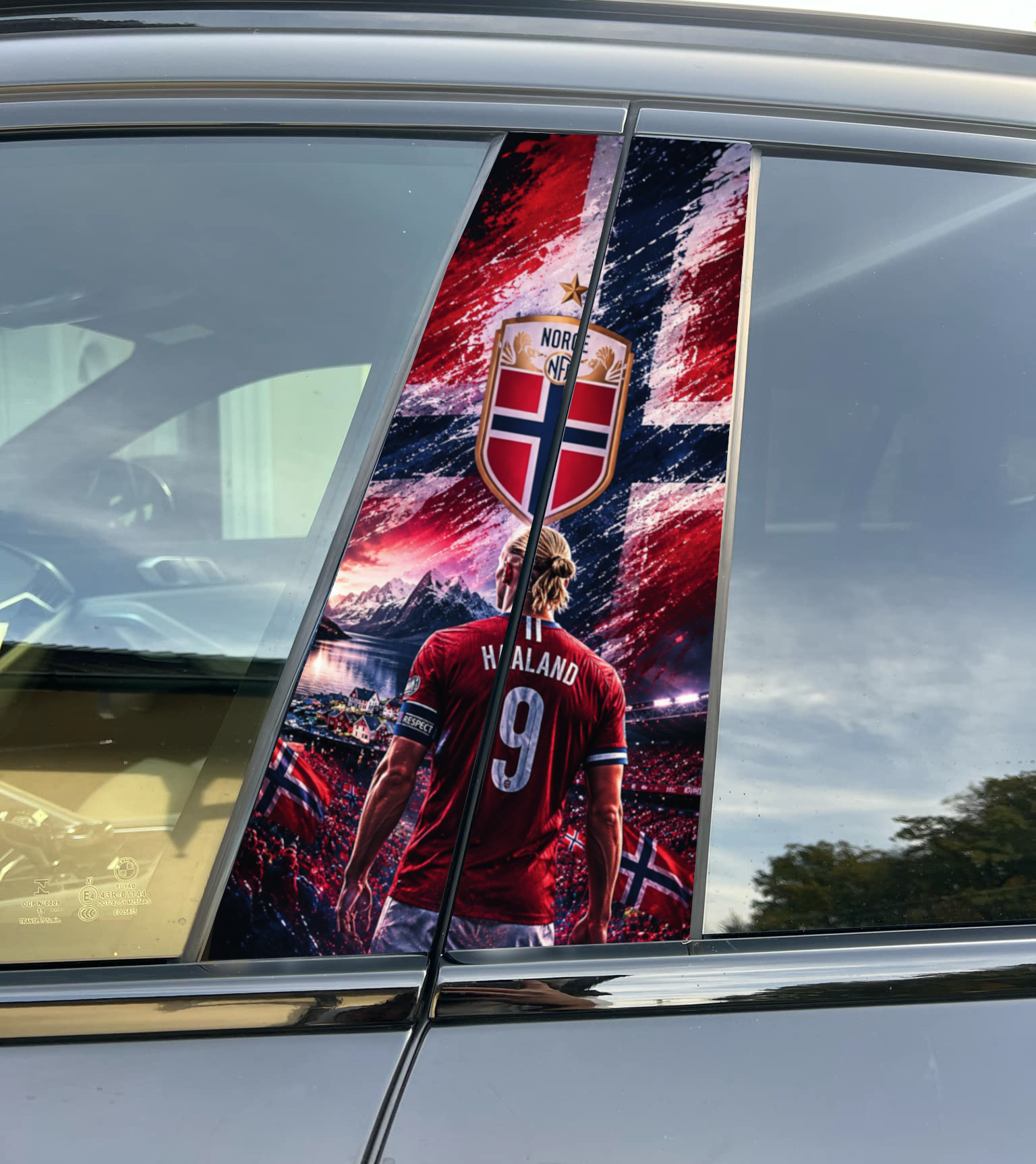 Norway World Cup Haaland Car Pillar Wrap, Universal Fit