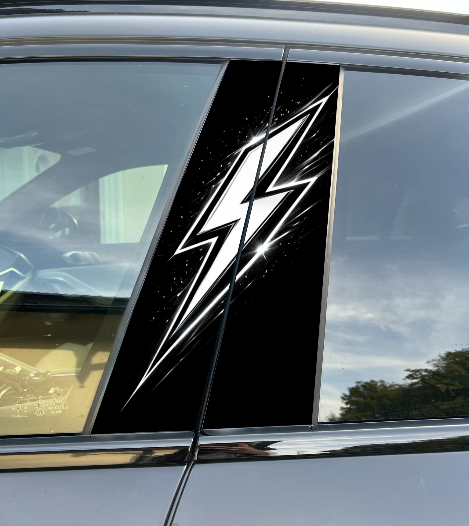 Bolt Speed Car Pillar Wrap Premium Vinyl B-Pillar Decal, Universal Fit