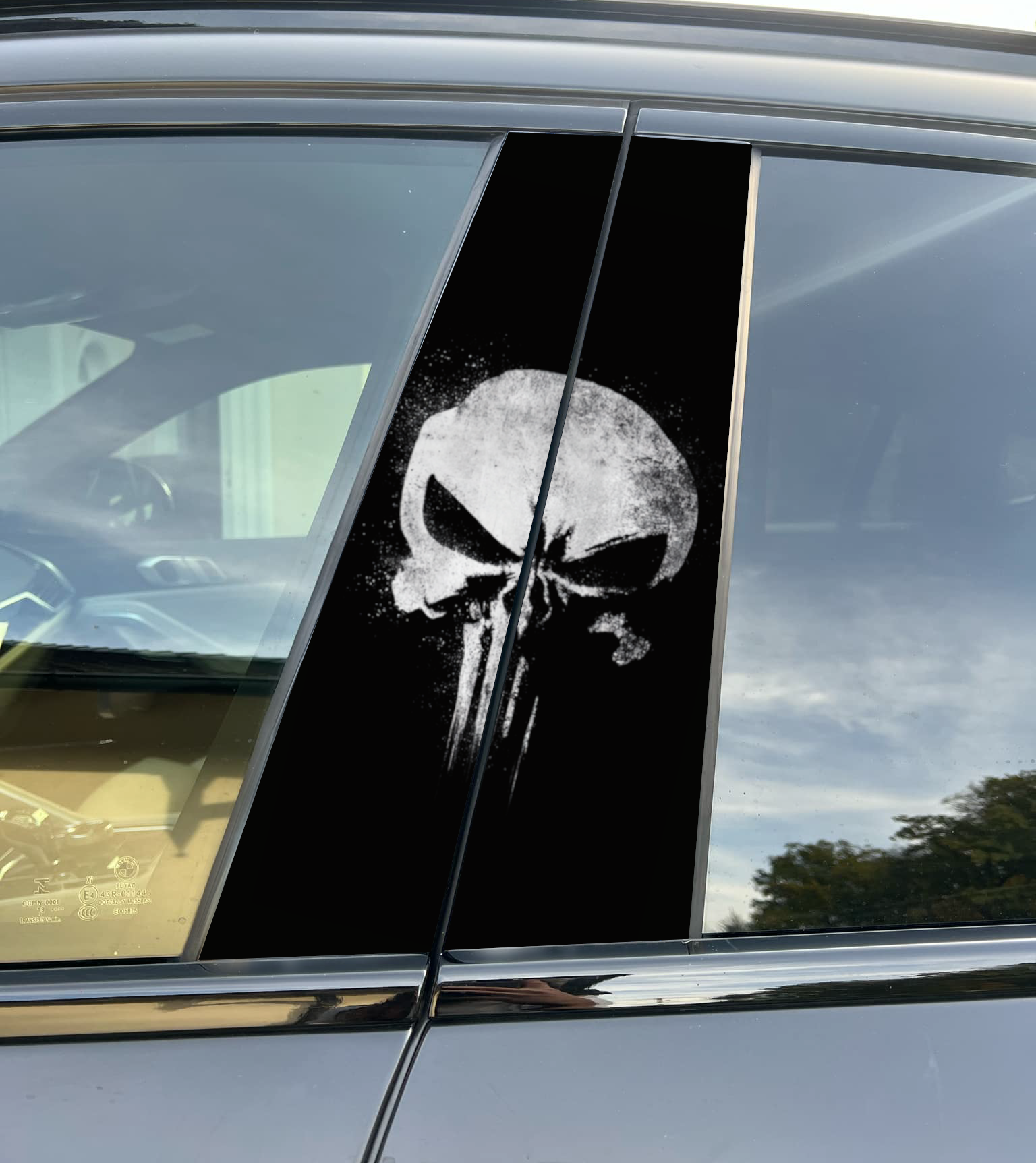 Punisher Car Pillar Wrap - Premium Vinyl B-Pillar Decal, Custom Fit, Matte or Gloss