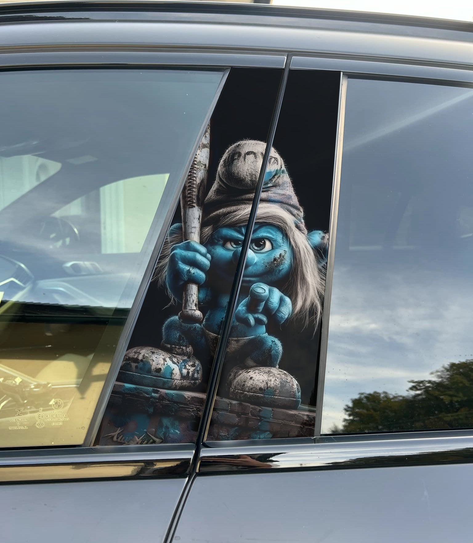 Smurfette B Car Pillar Wrap - Premium Vinyl B-Pillar Decal, Custom Fit, Matte or Gloss