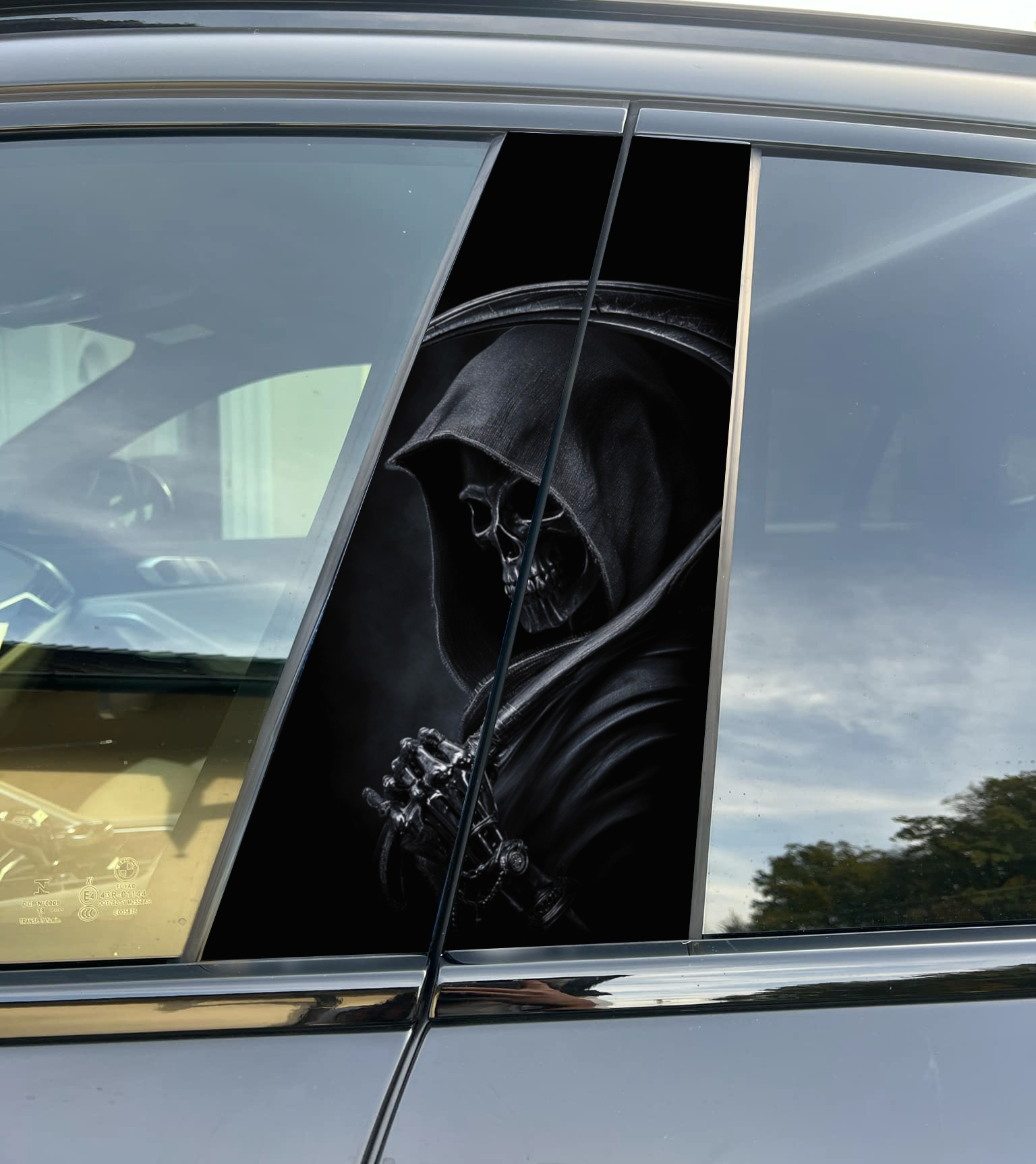 Deadpool-Auto-Säulenfolierung – Hochwertiger Vinyl-Aufkleber für die B-Säule, passgenau, matt oder glänzend
