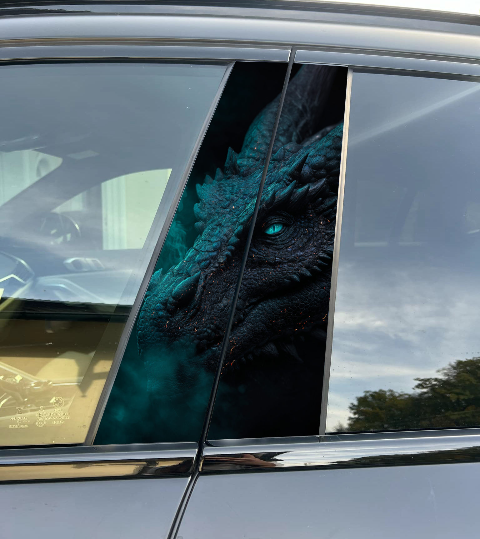 Dragon Car Pillar Wrap - Premium Vinyl B-Pillar Decal, Custom Fit, Matte or Gloss