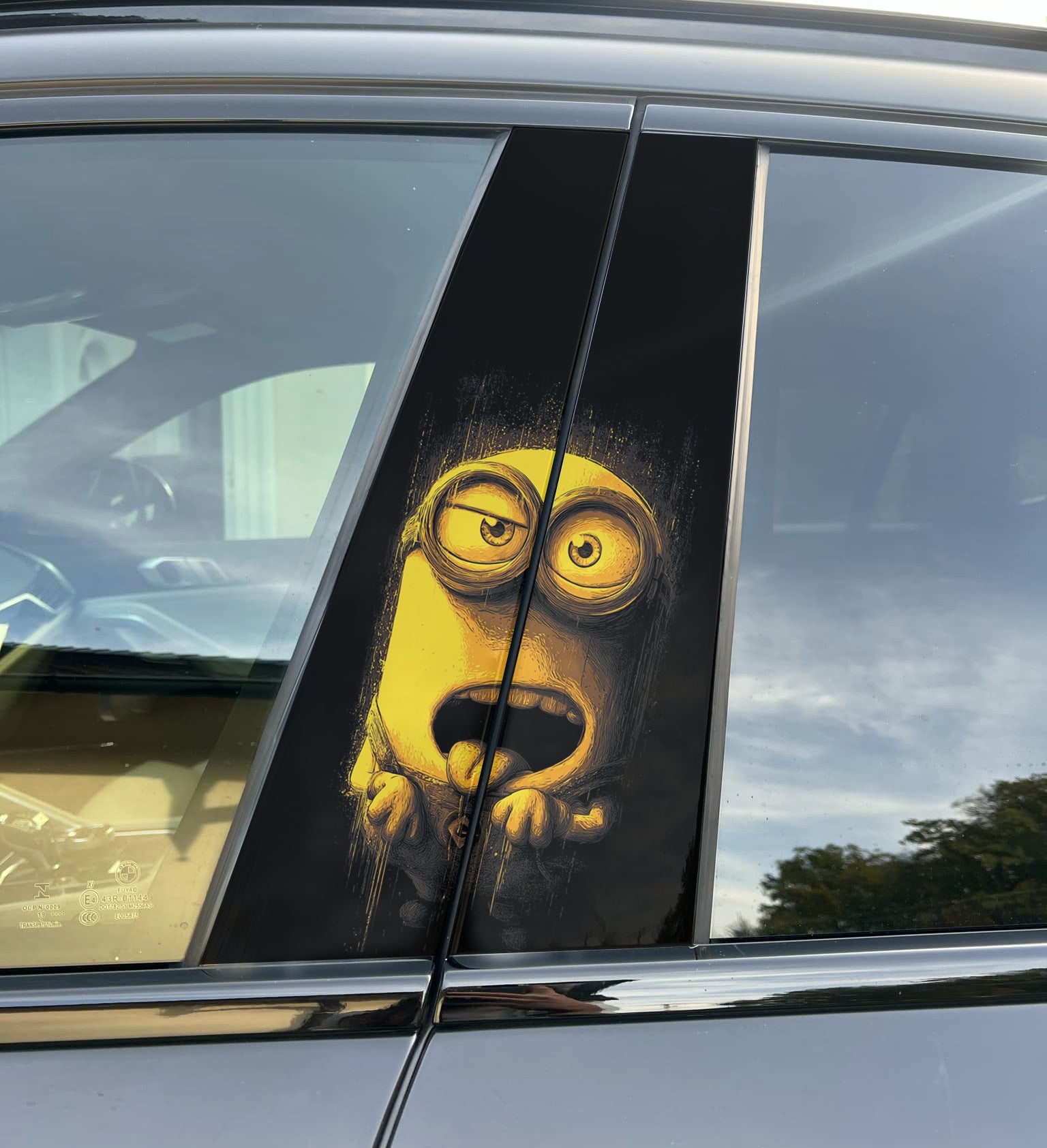 Minion S Car Pillar Wrap - Premium Vinyl B-Pillar Decal, Custom Fit, Matte or Gloss